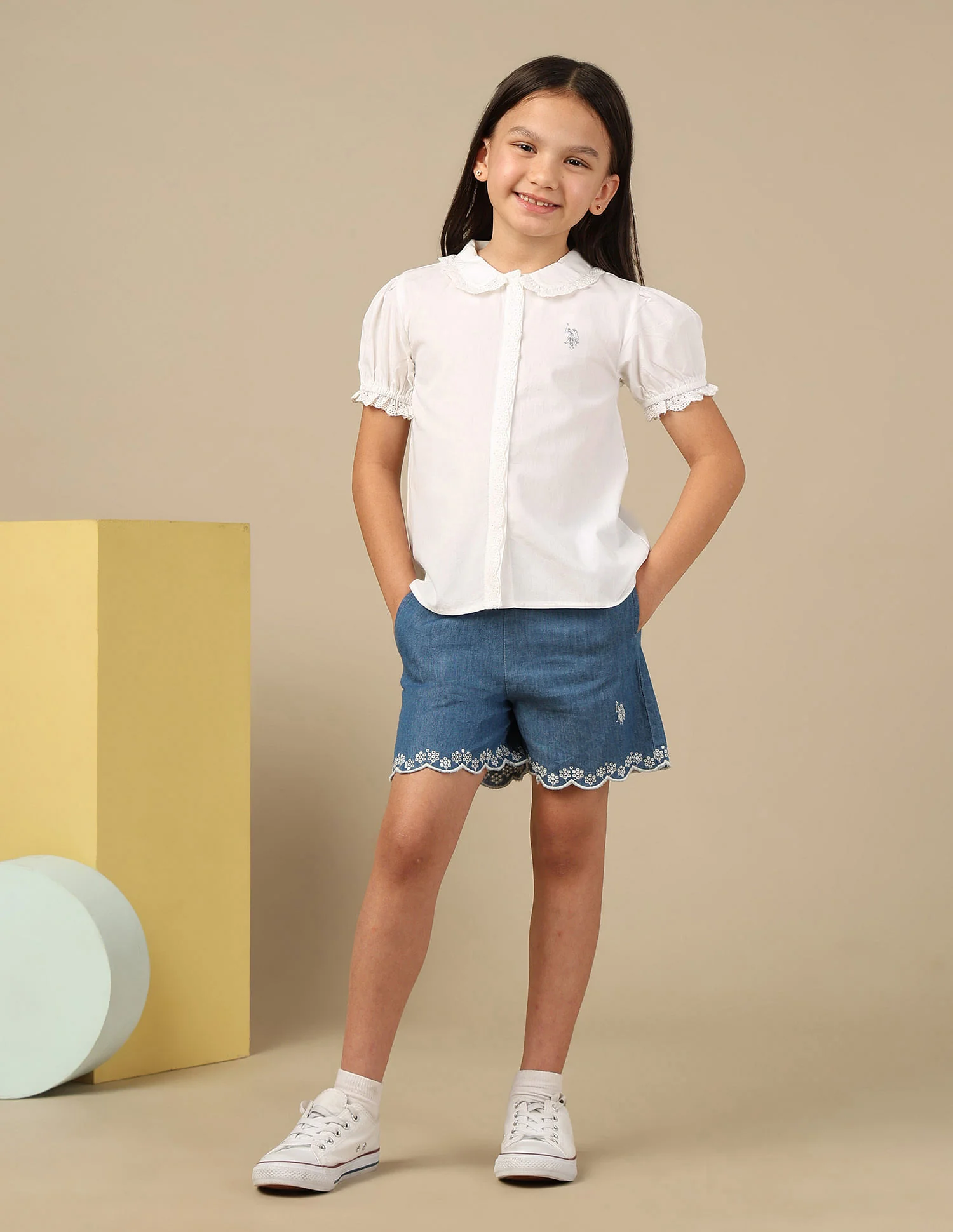 Girls Schiffli Top