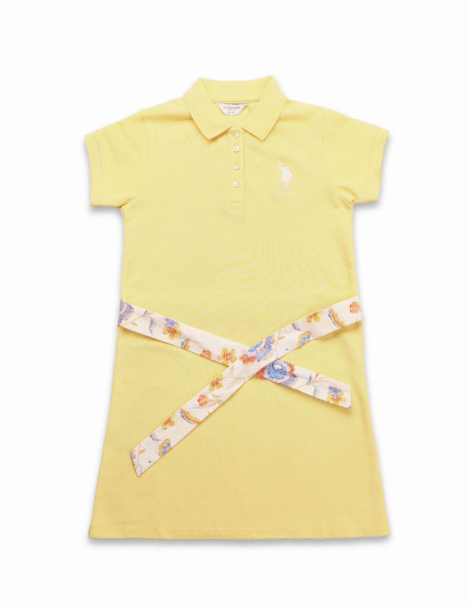 Girls Solid A Line Polo Dress - Image 6