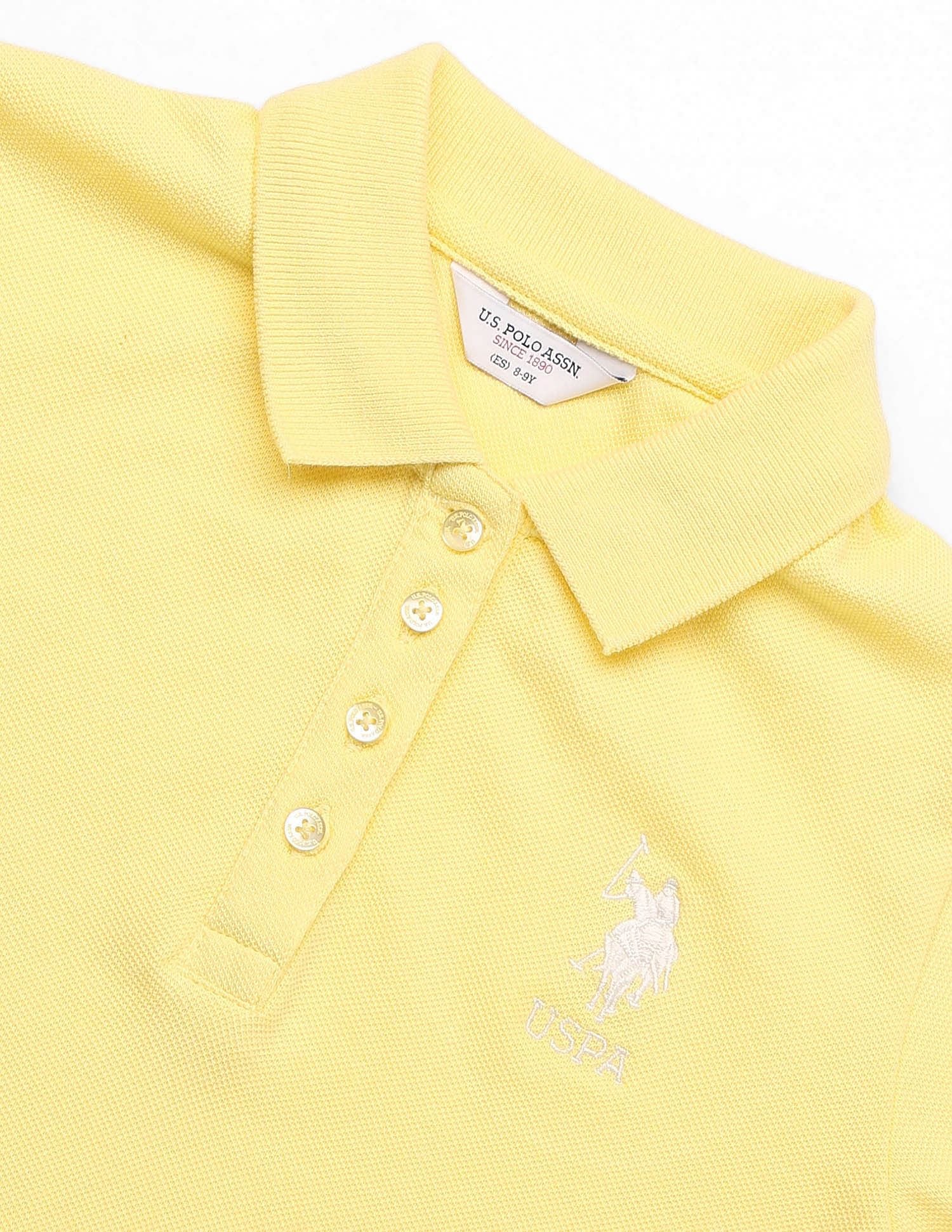 Girls Solid A Line Polo Dress - Image 8