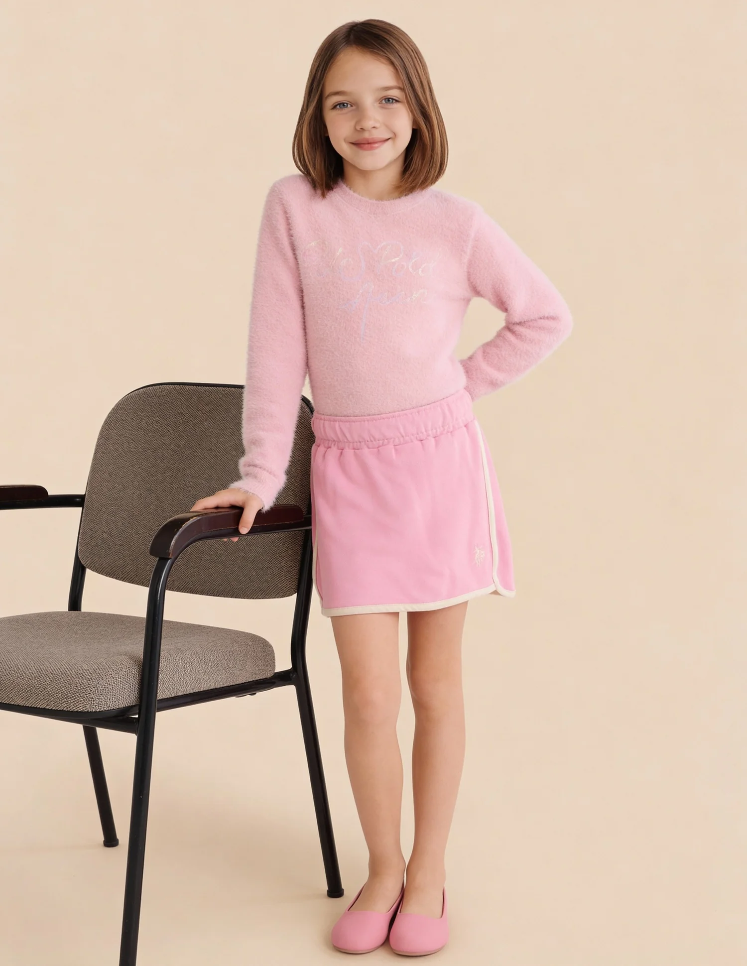 Girls Solid A-Line Skirt