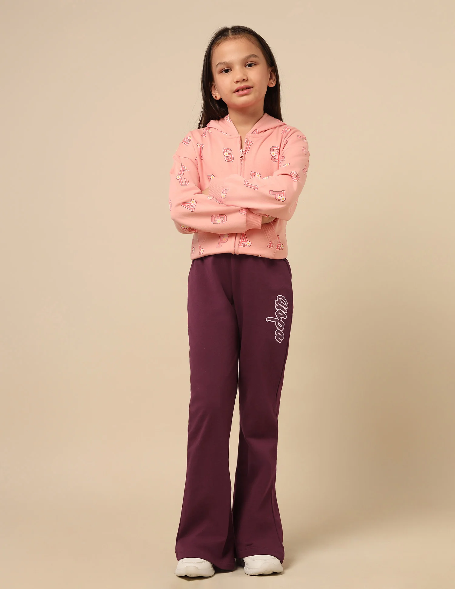 Girls Solid Bootcut Track Pants - Image 3