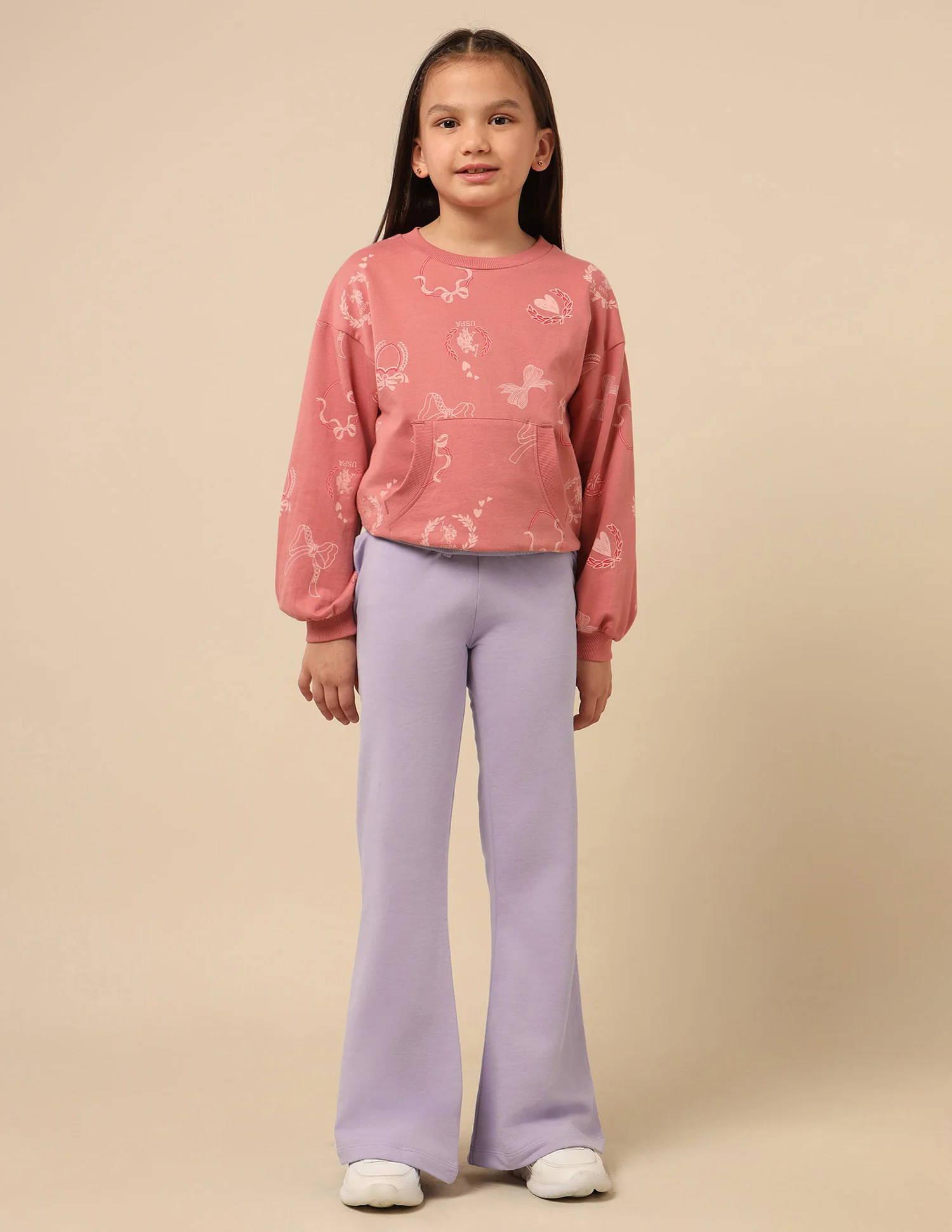 Girls Solid Bootcut Track Pants - Image 3