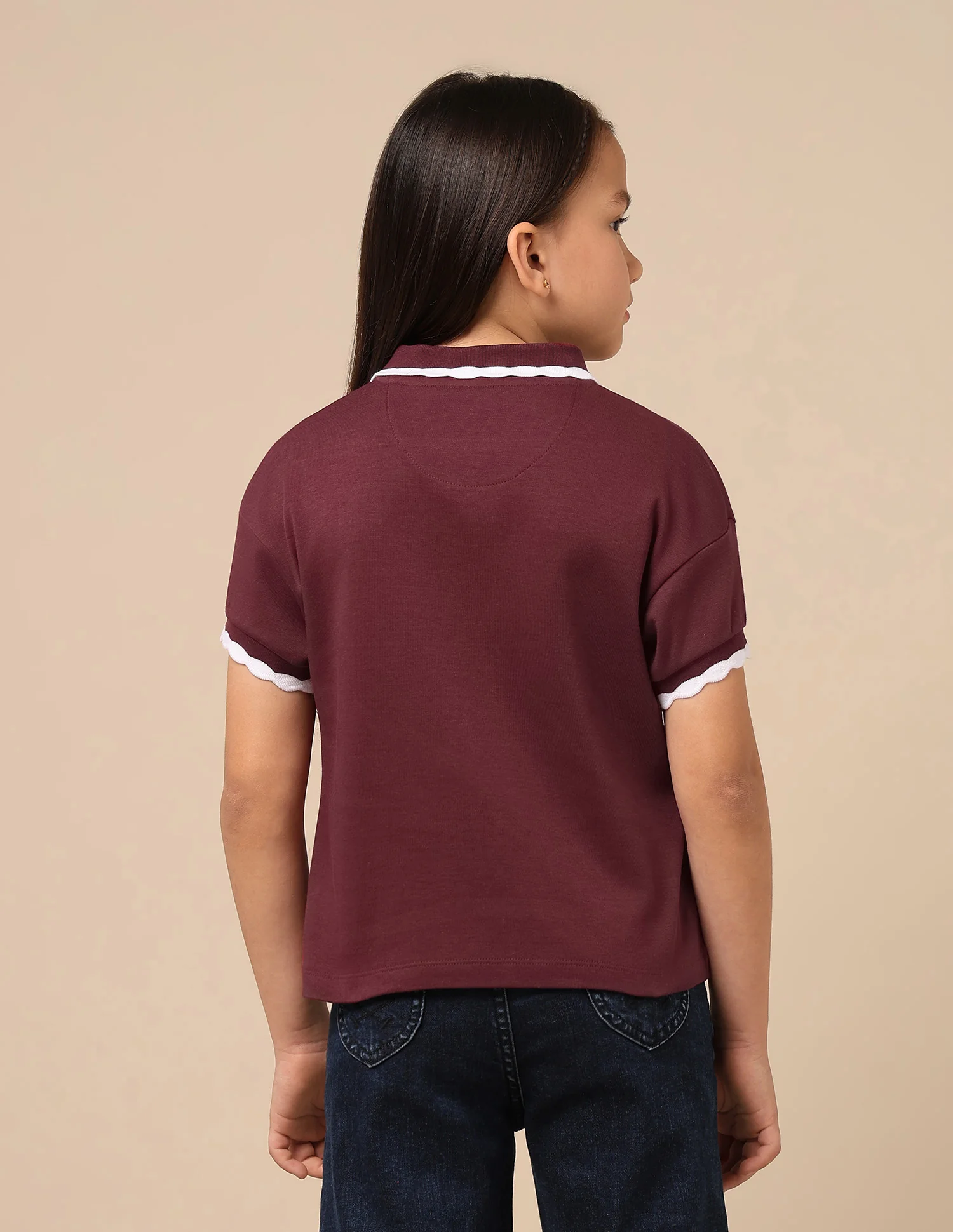 Girls Solid Boxy Fit Top - Image 5