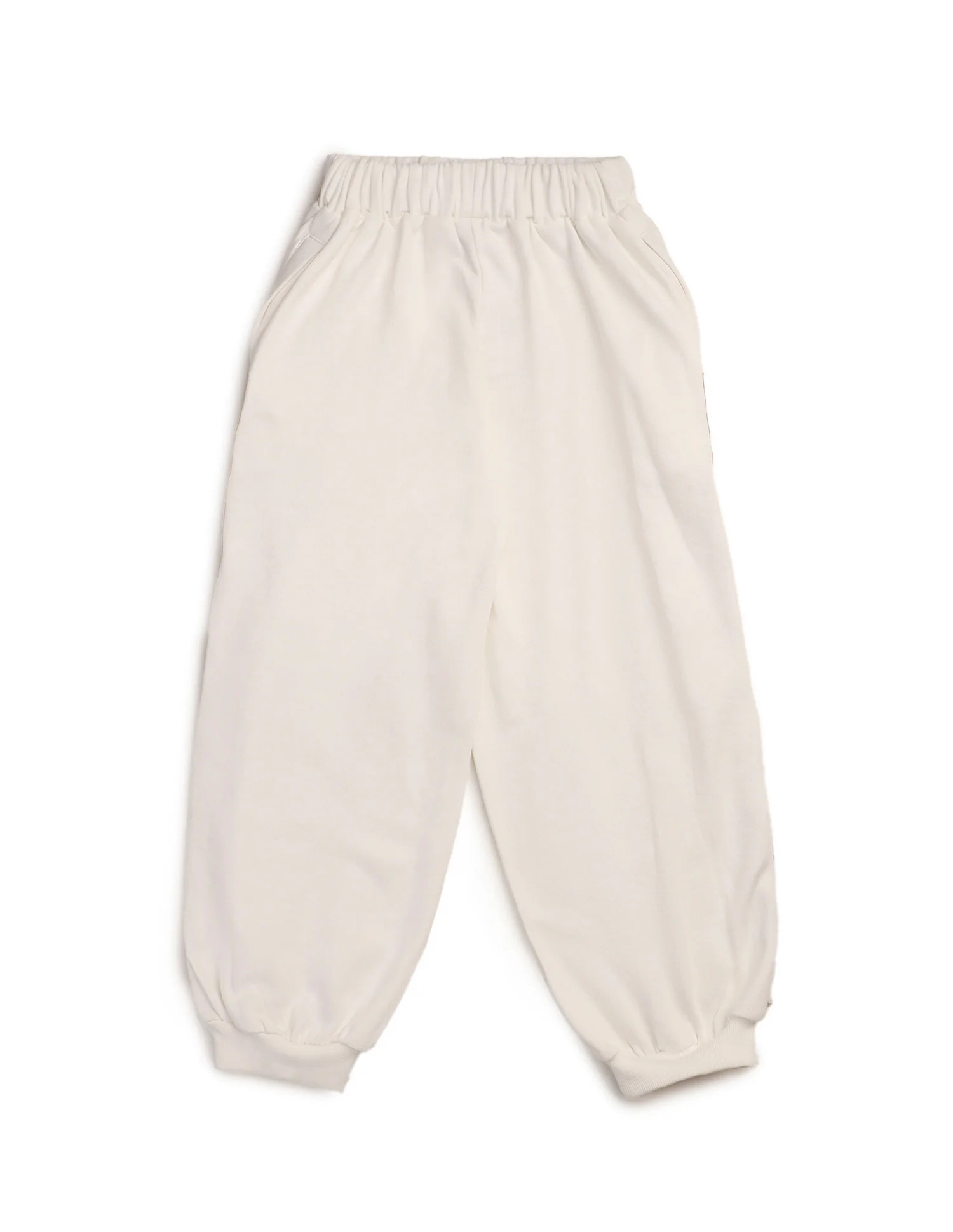 Girls Solid Brand Tape Joggers - Image 9