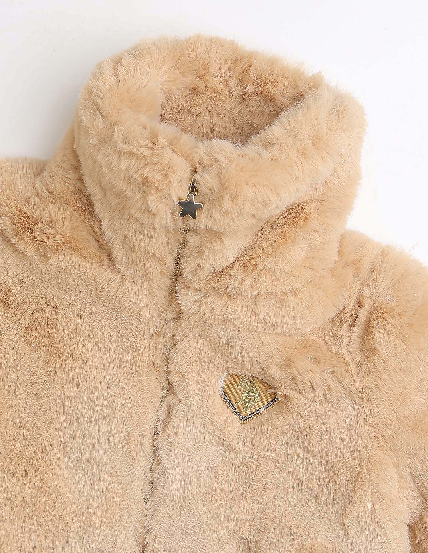 Girls Solid Comfort Fit Jacket - Image 2