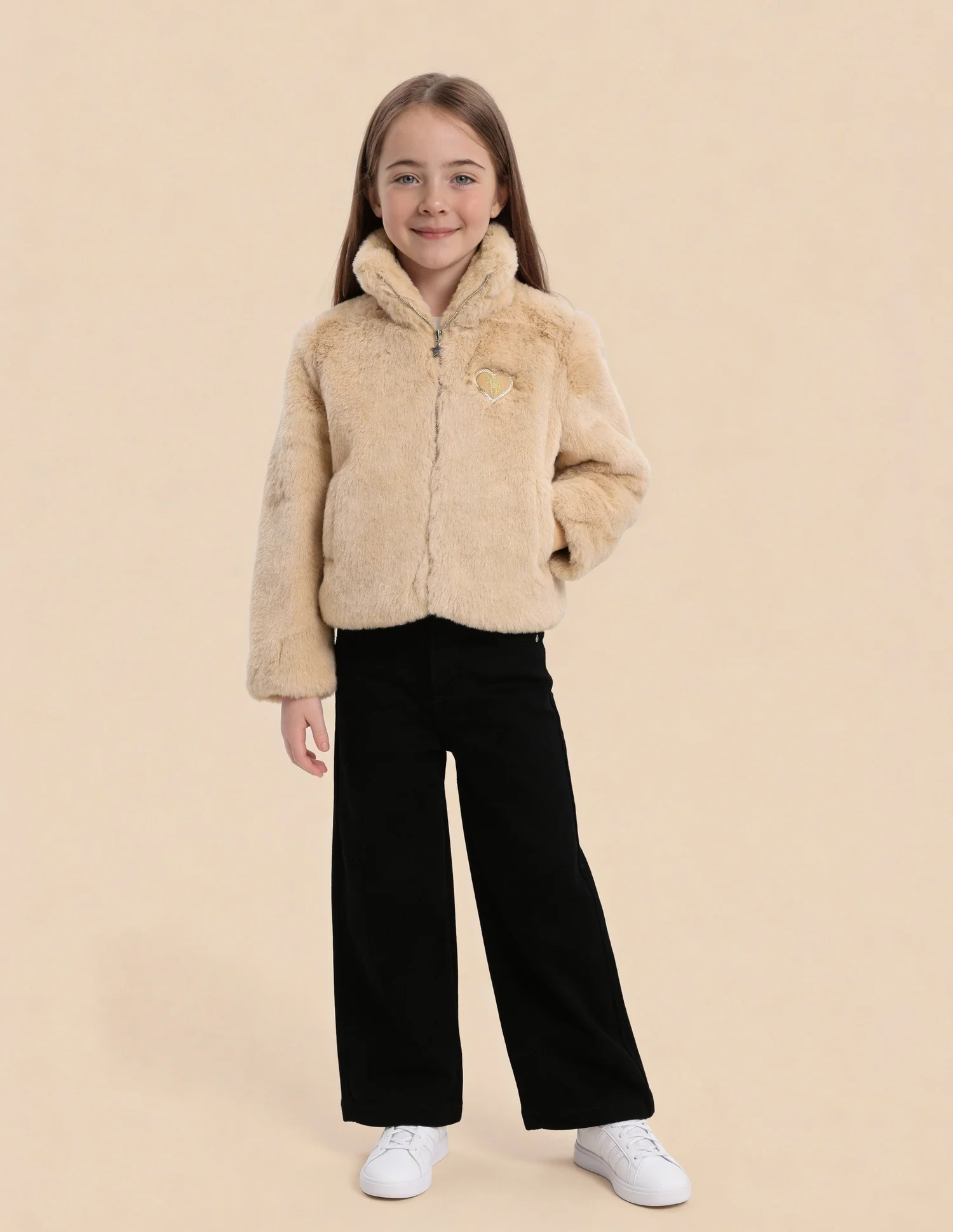 Girls Solid Comfort Fit Jacket - Image 3