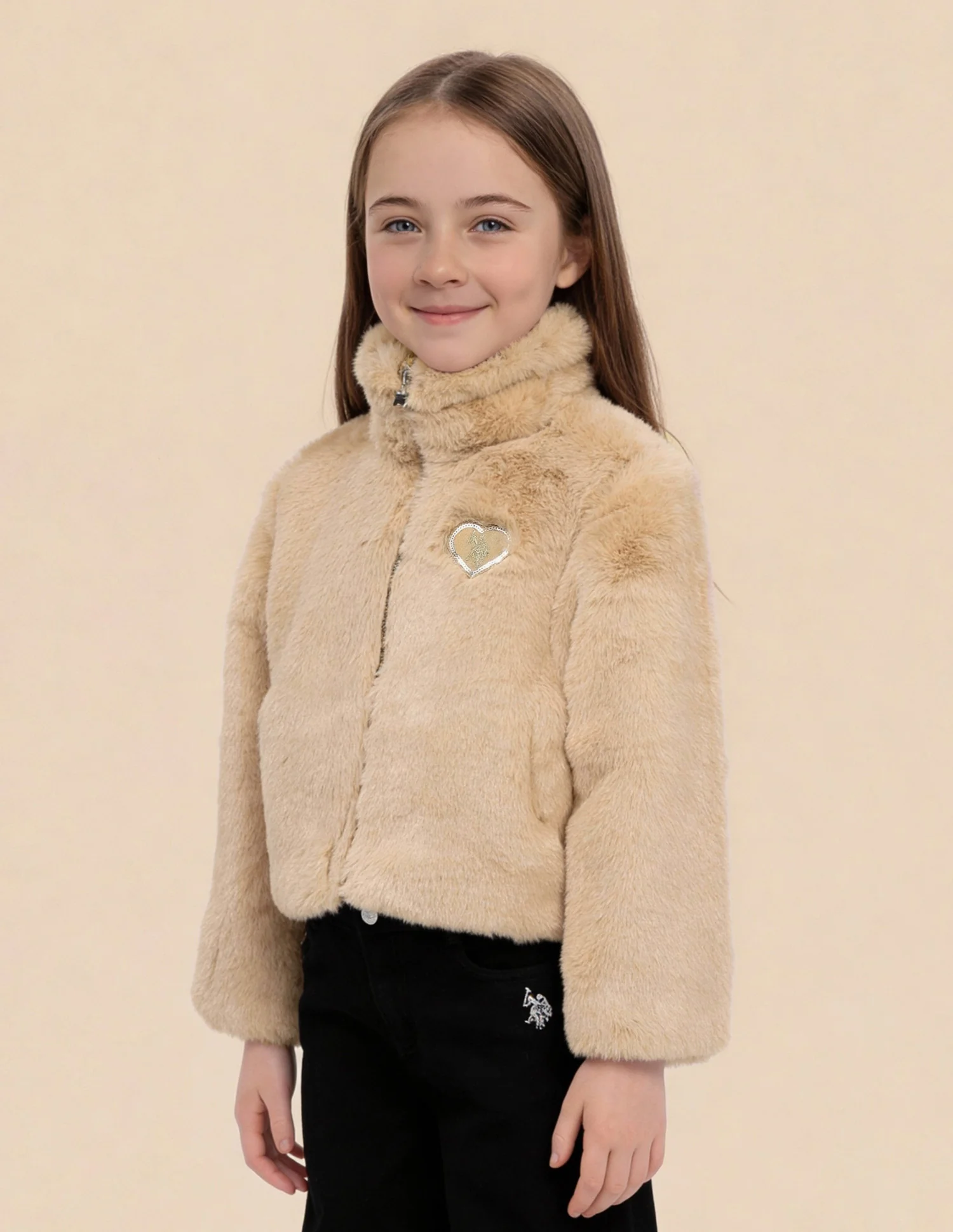 Girls Solid Comfort Fit Jacket - Image 4