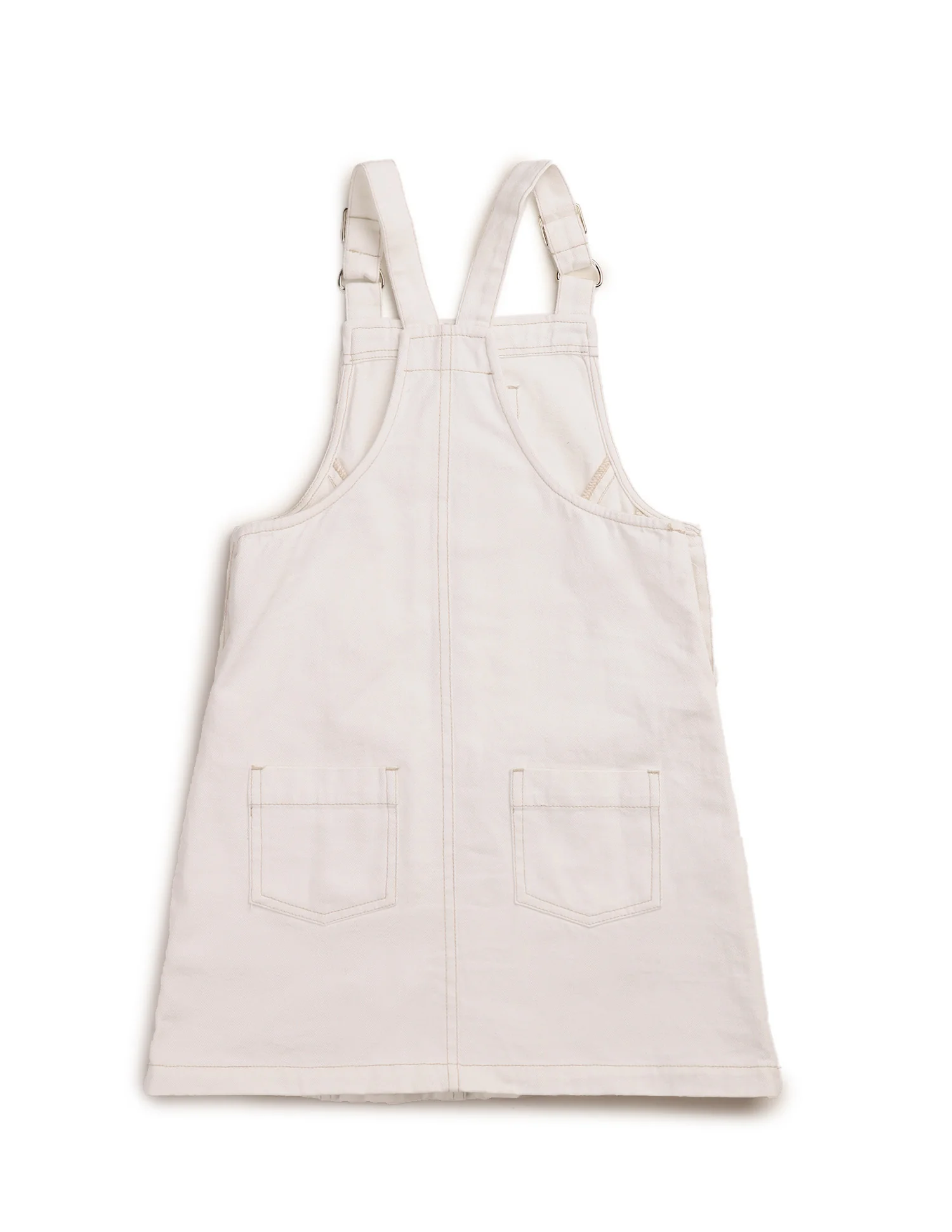 Girls Solid Dungaree Dress - Image 8