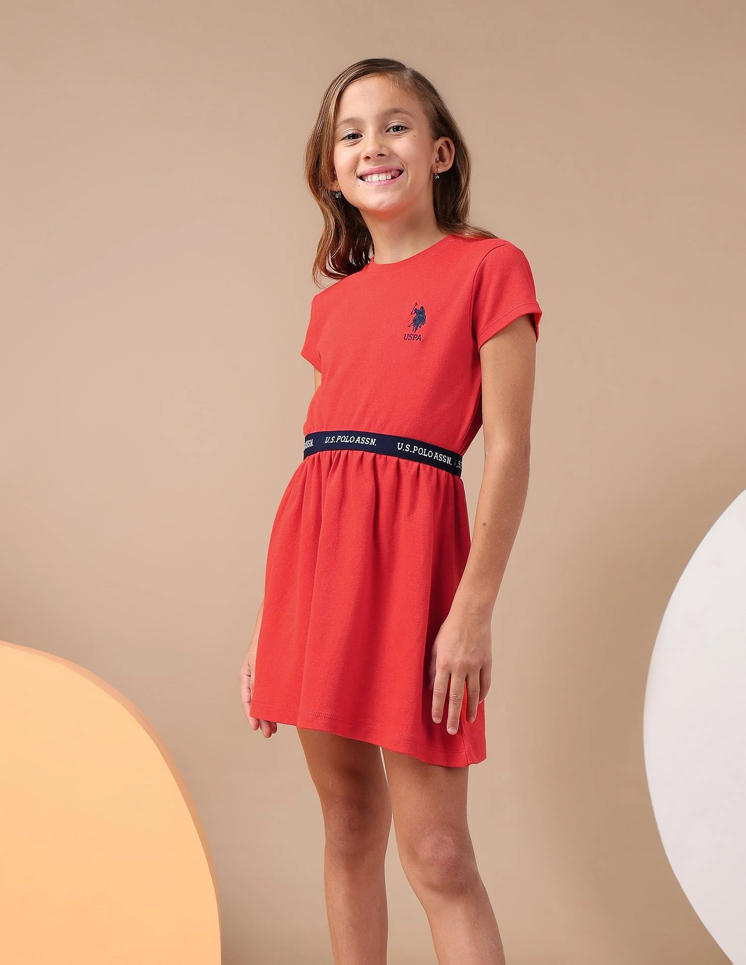 Girls Solid Fit And Flare Dress