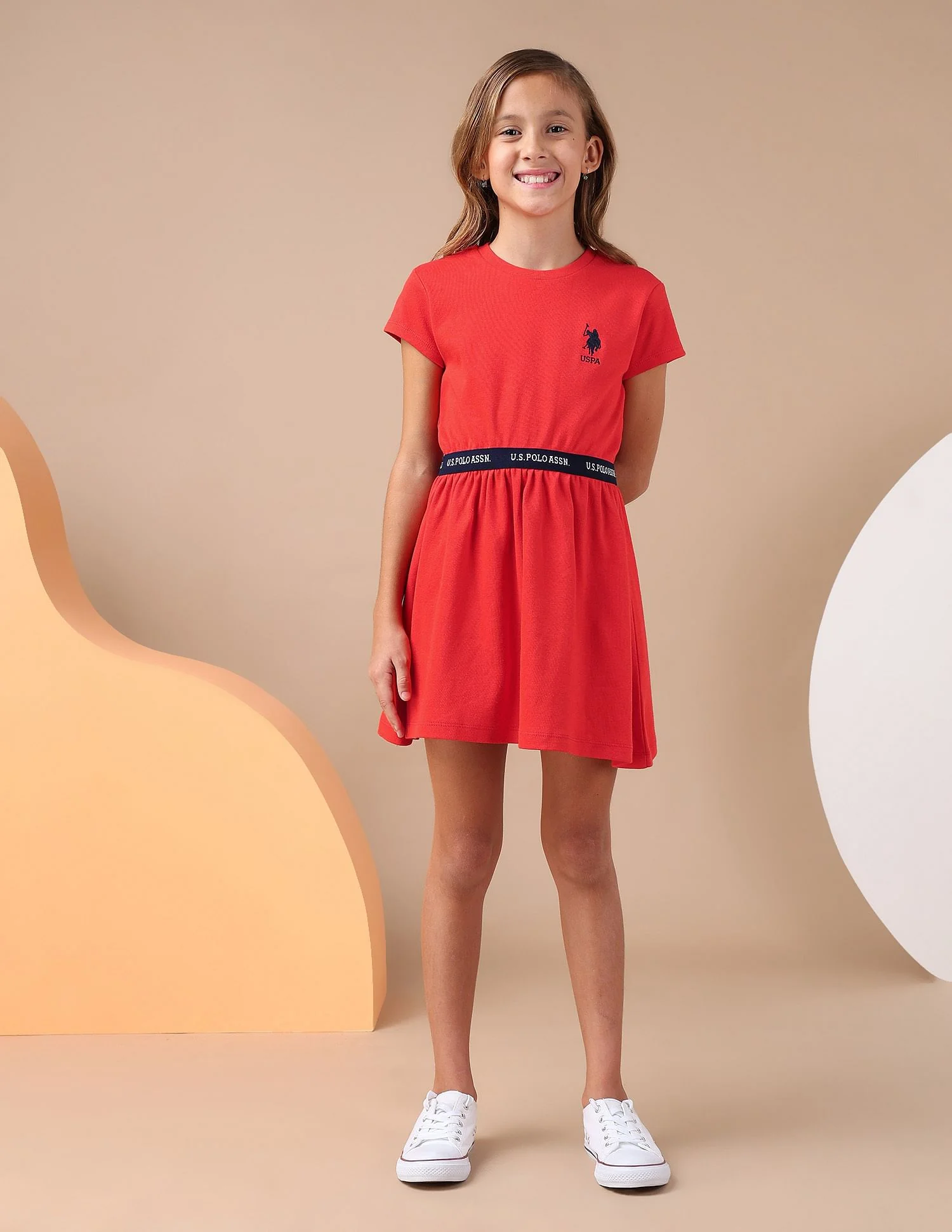 Girls Solid Fit And Flare Dress - Image 4