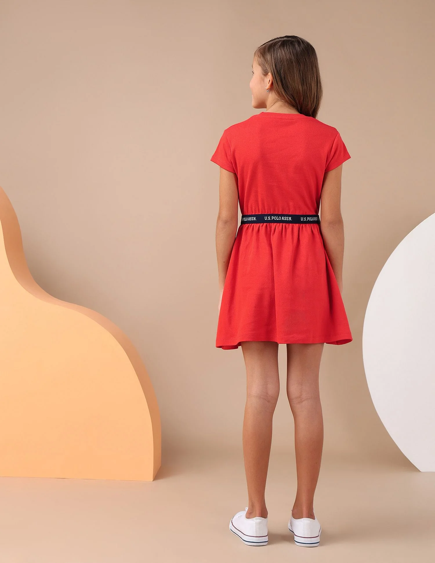 Girls Solid Fit And Flare Dress - Image 5
