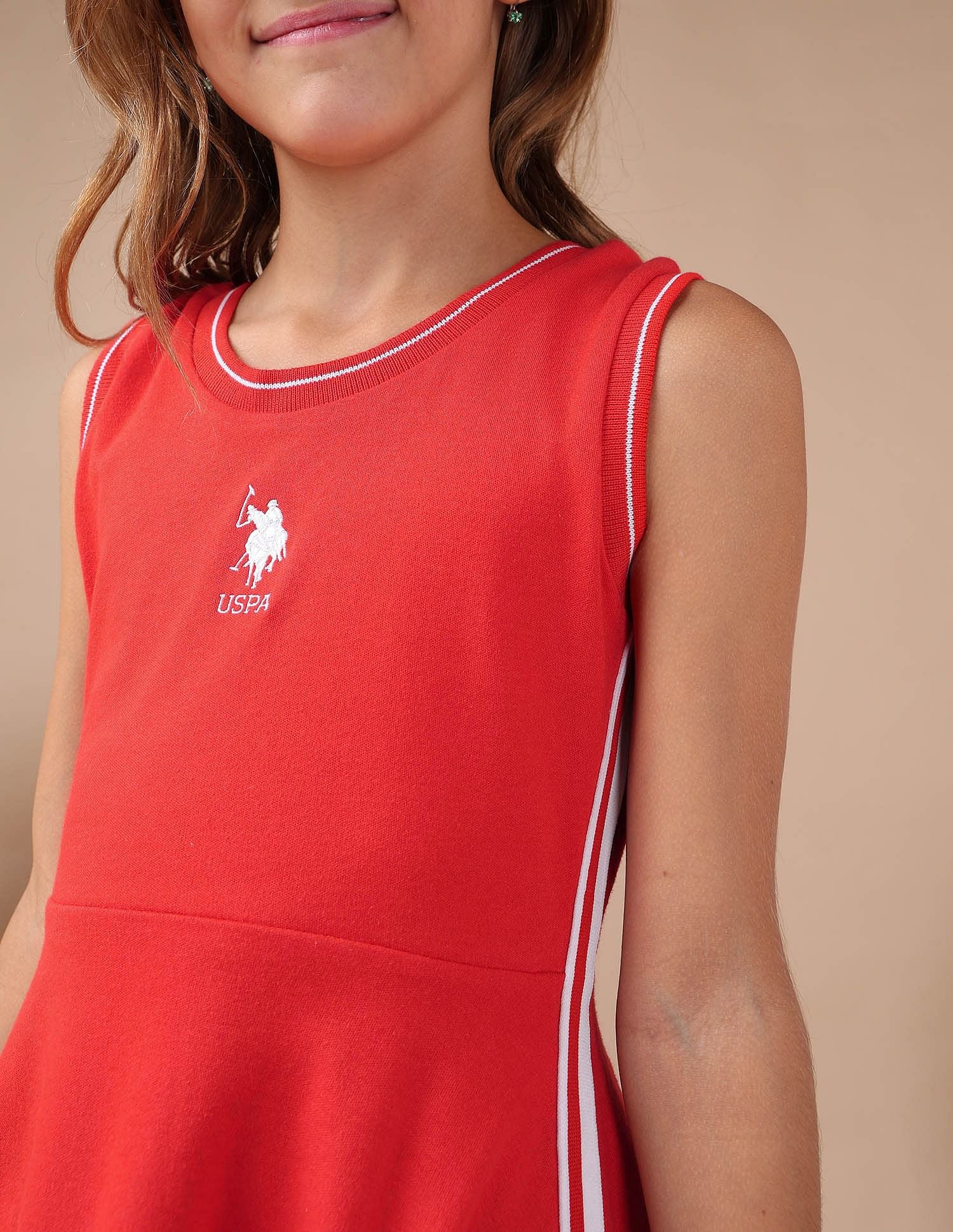 Girls Solid Fit And Flare Dress - Image 9