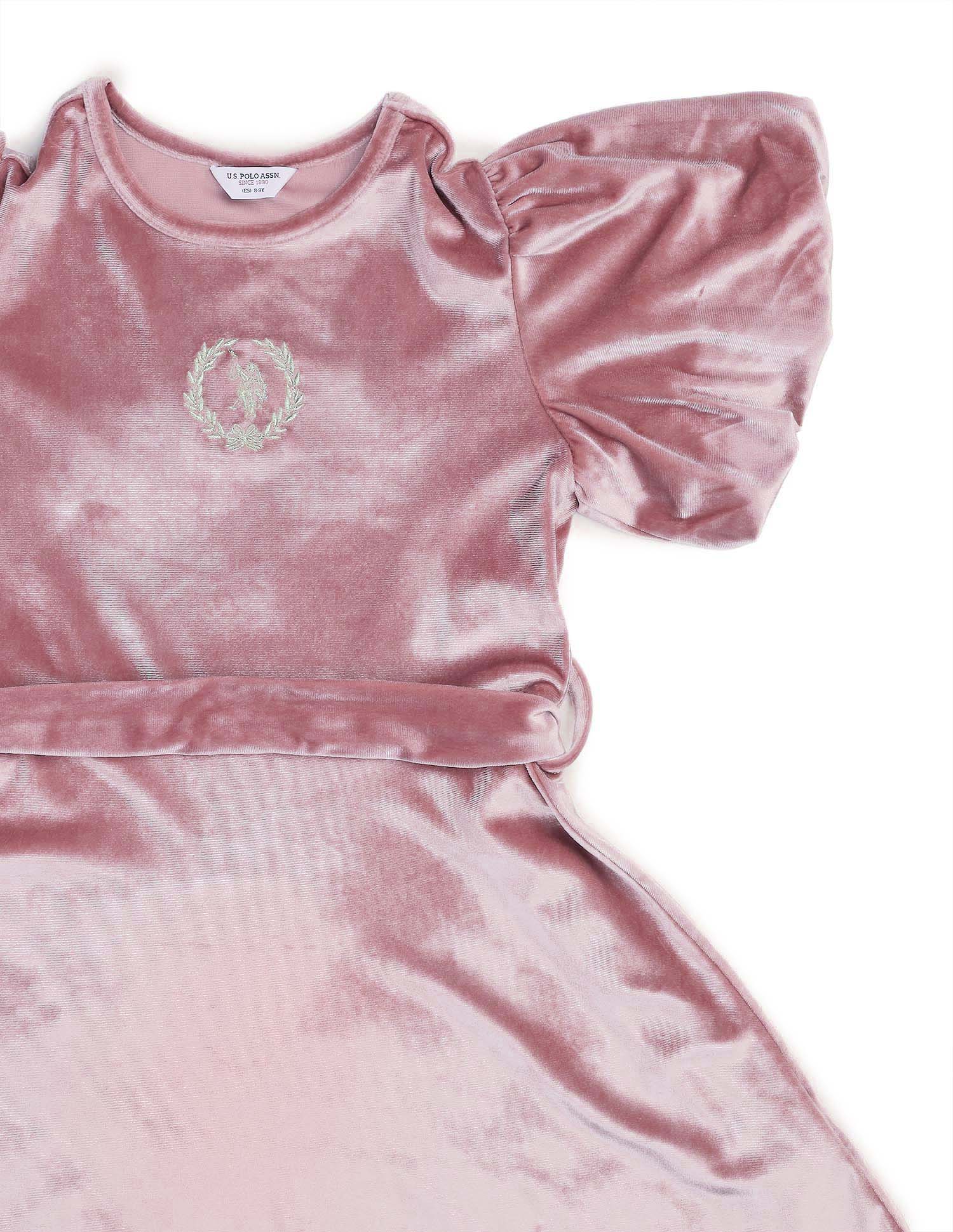 Girls Solid Fit & Flare Dress - Image 11