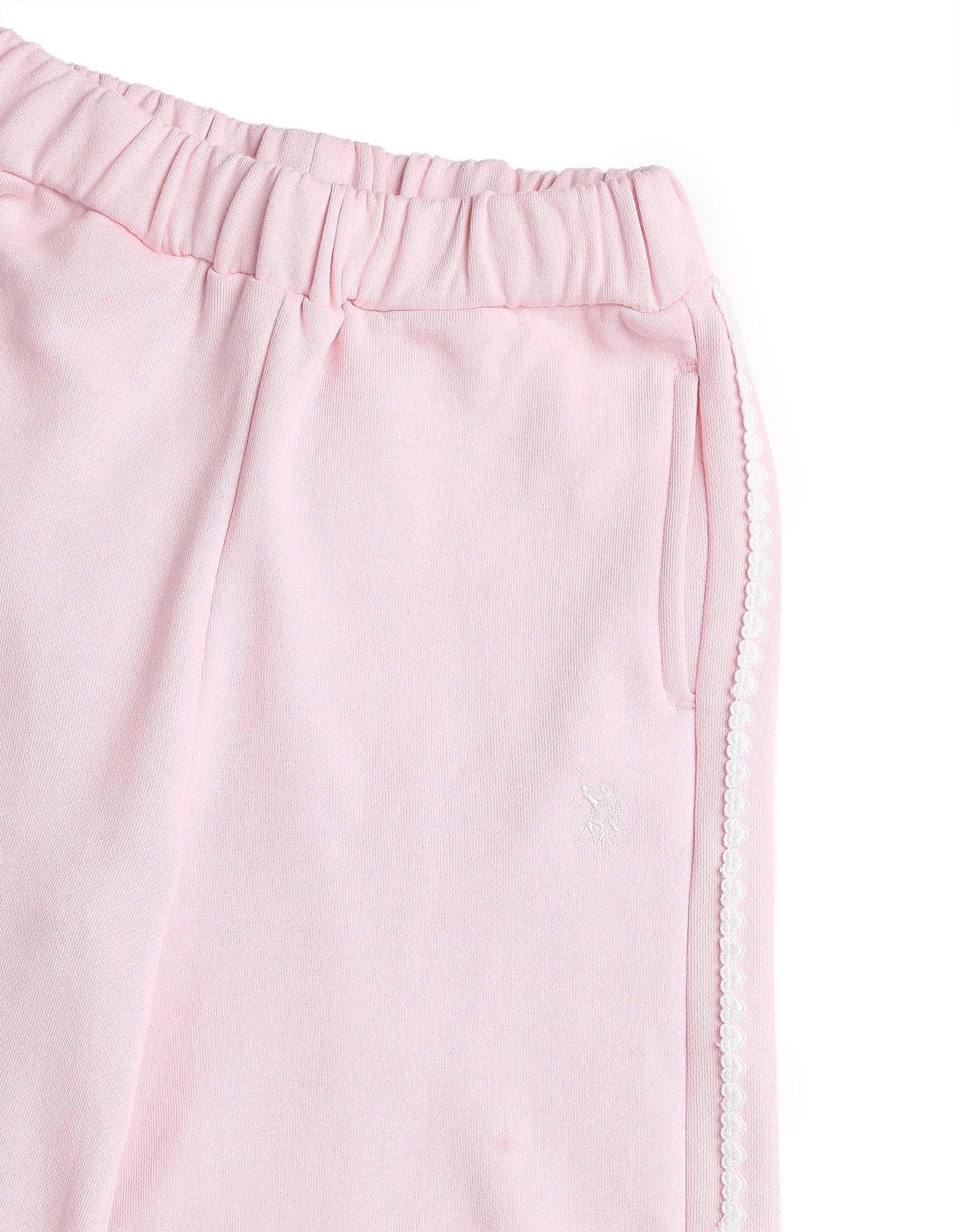 Girls Solid Lace Trim Trousers - Image 10
