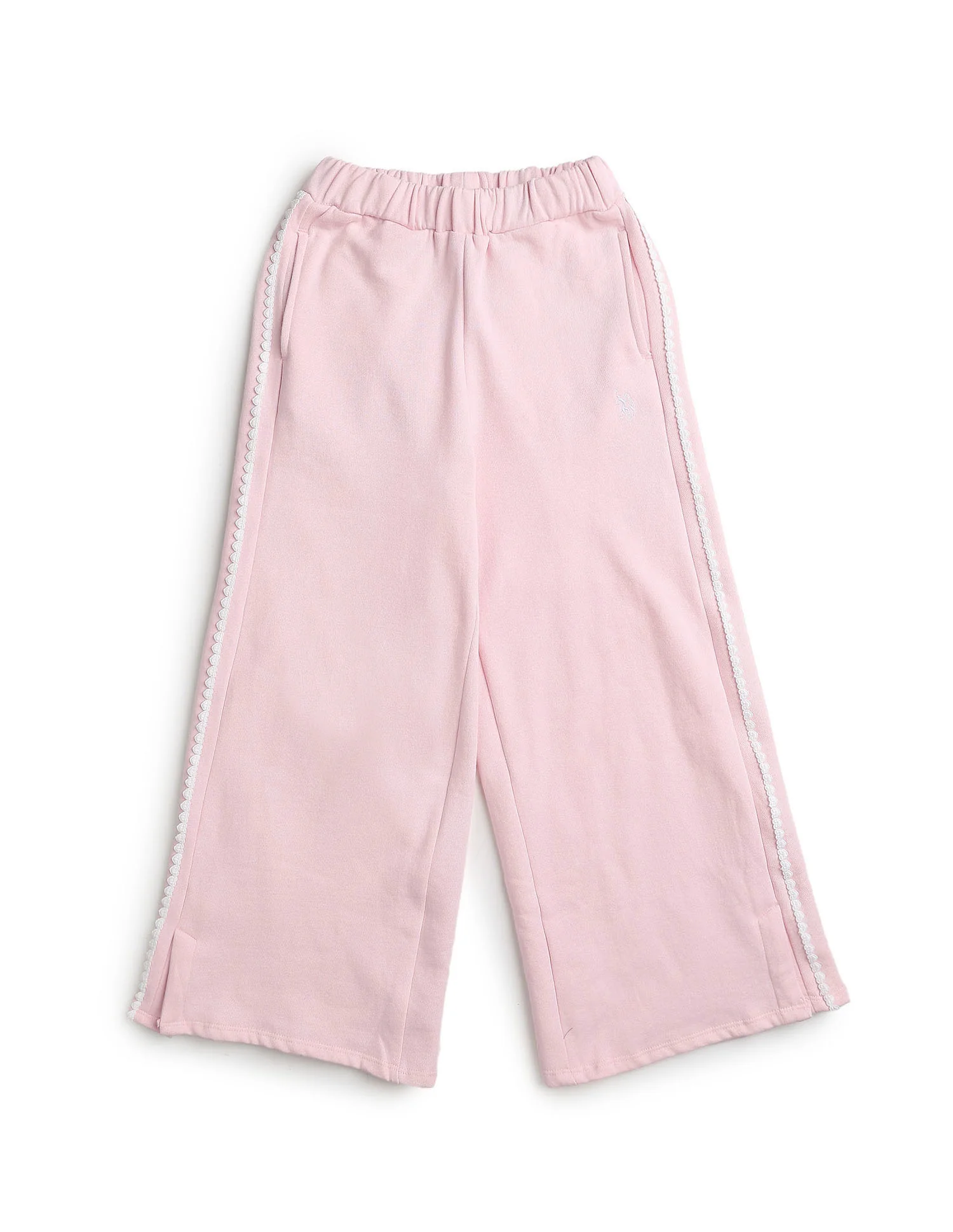 Girls Solid Lace Trim Trousers - Image 8