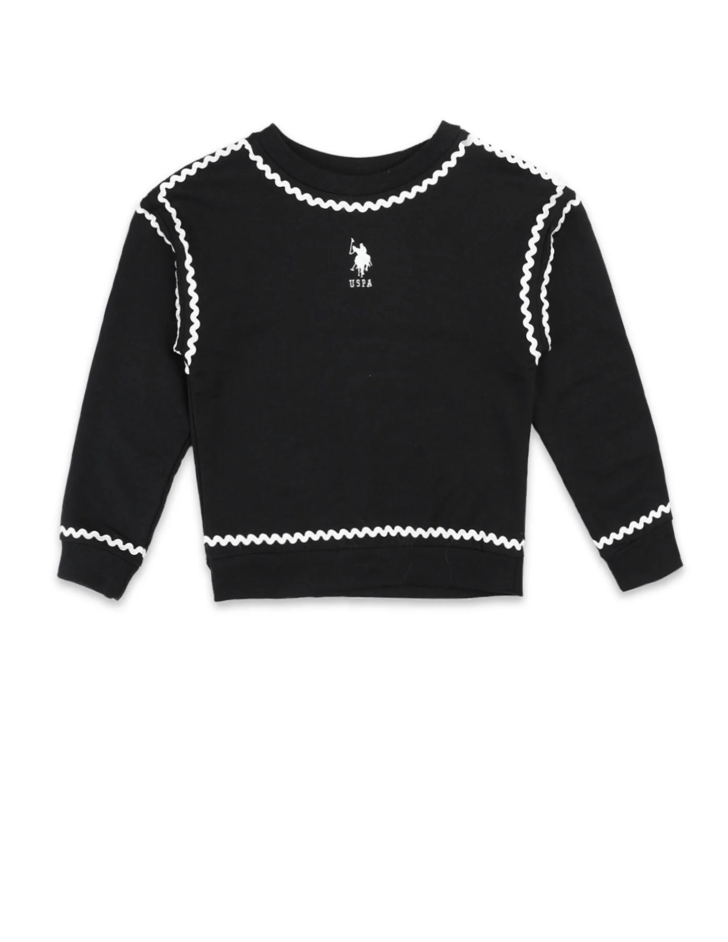 Girls Solid Lace Trim Sweatshirt - Image 8