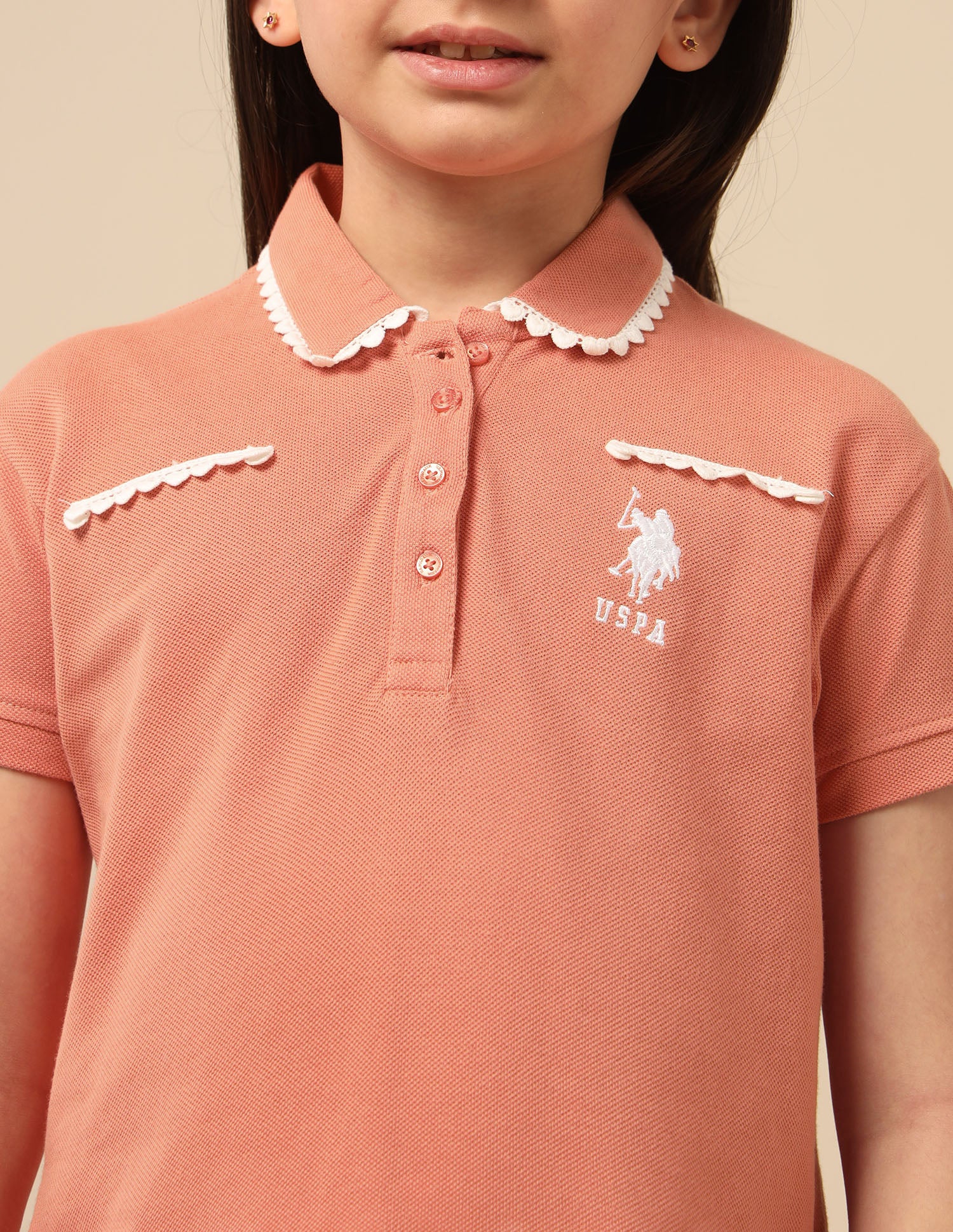 Girls Solid Lace Trim Top - Image 6