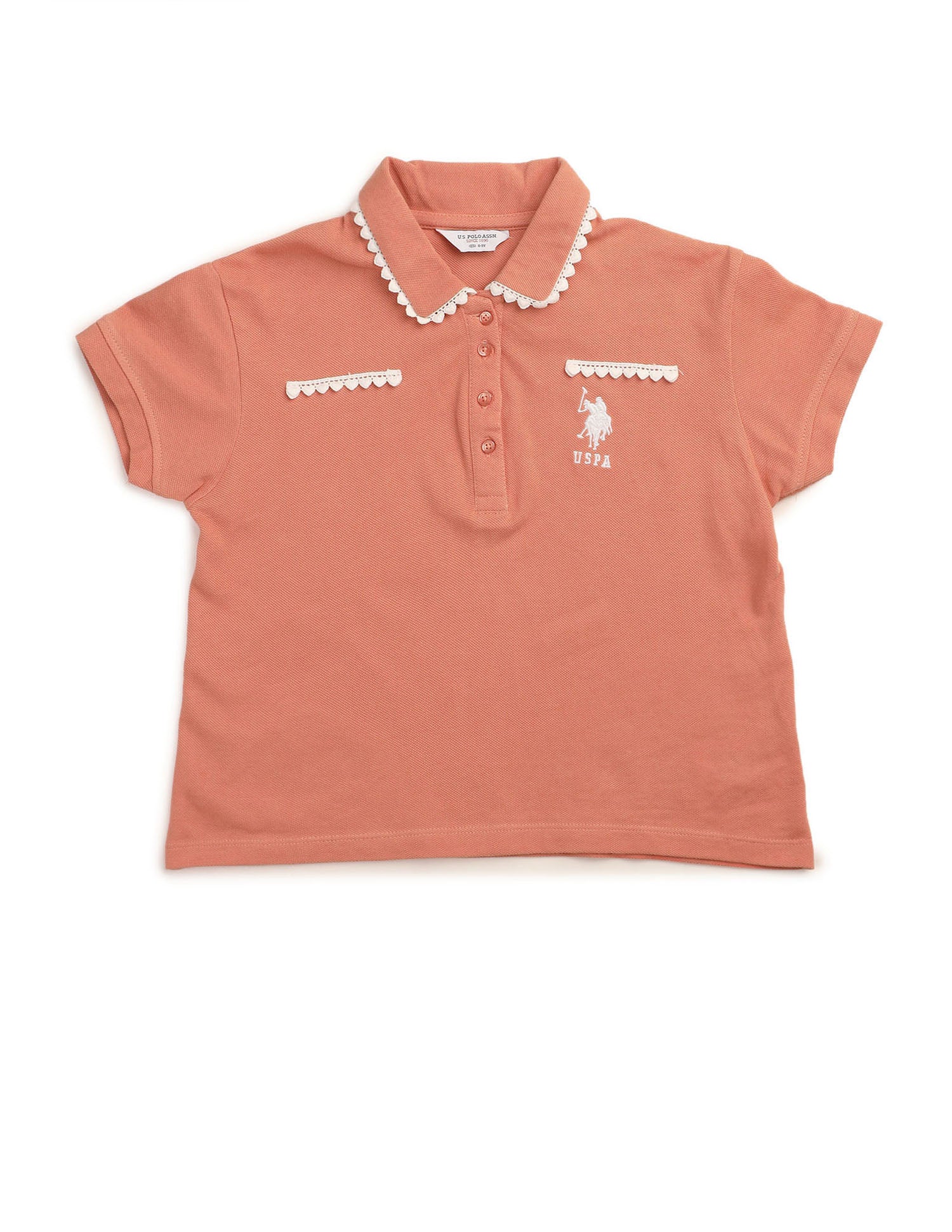 Girls Solid Lace Trim Top - Image 7