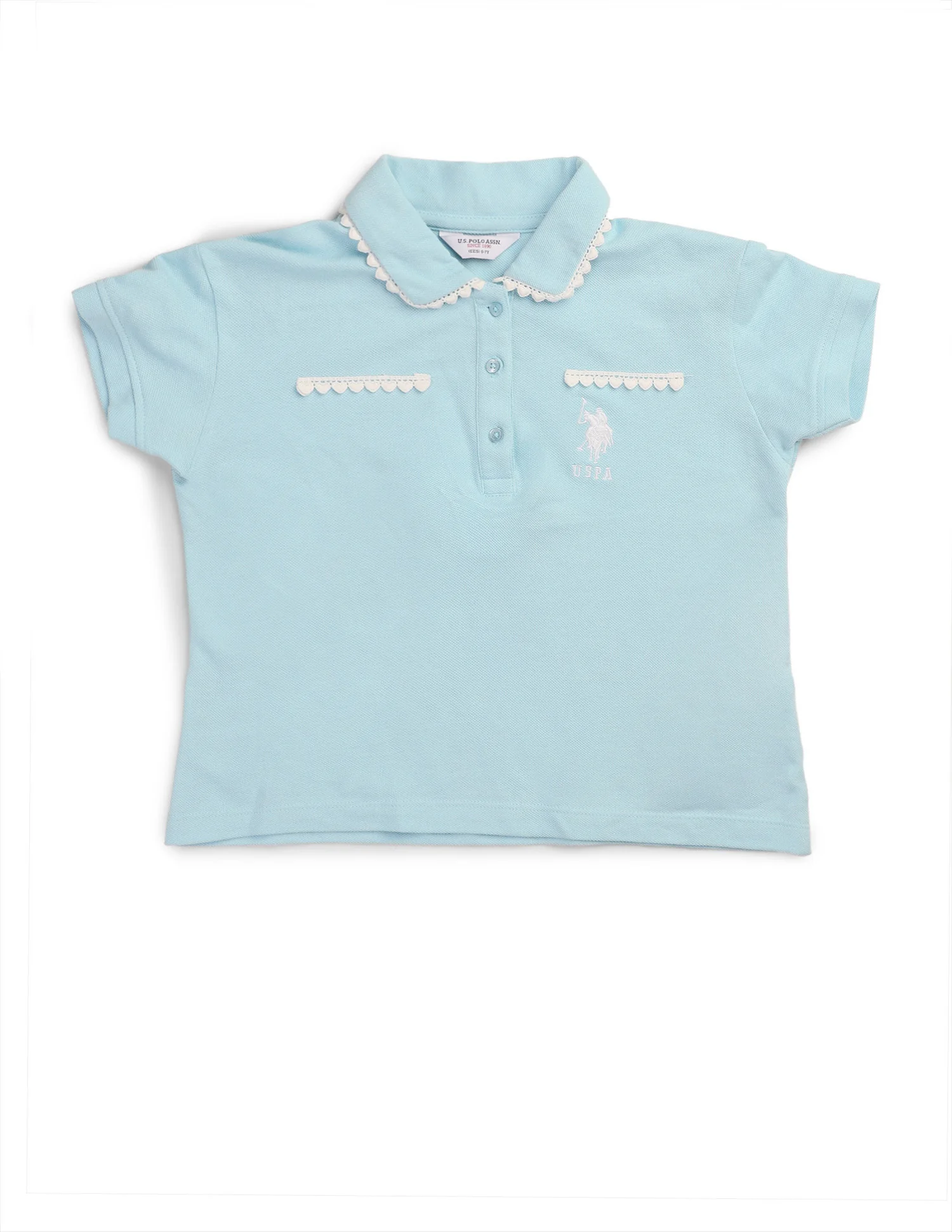 Girls Solid Lace Trim Top - Image 8