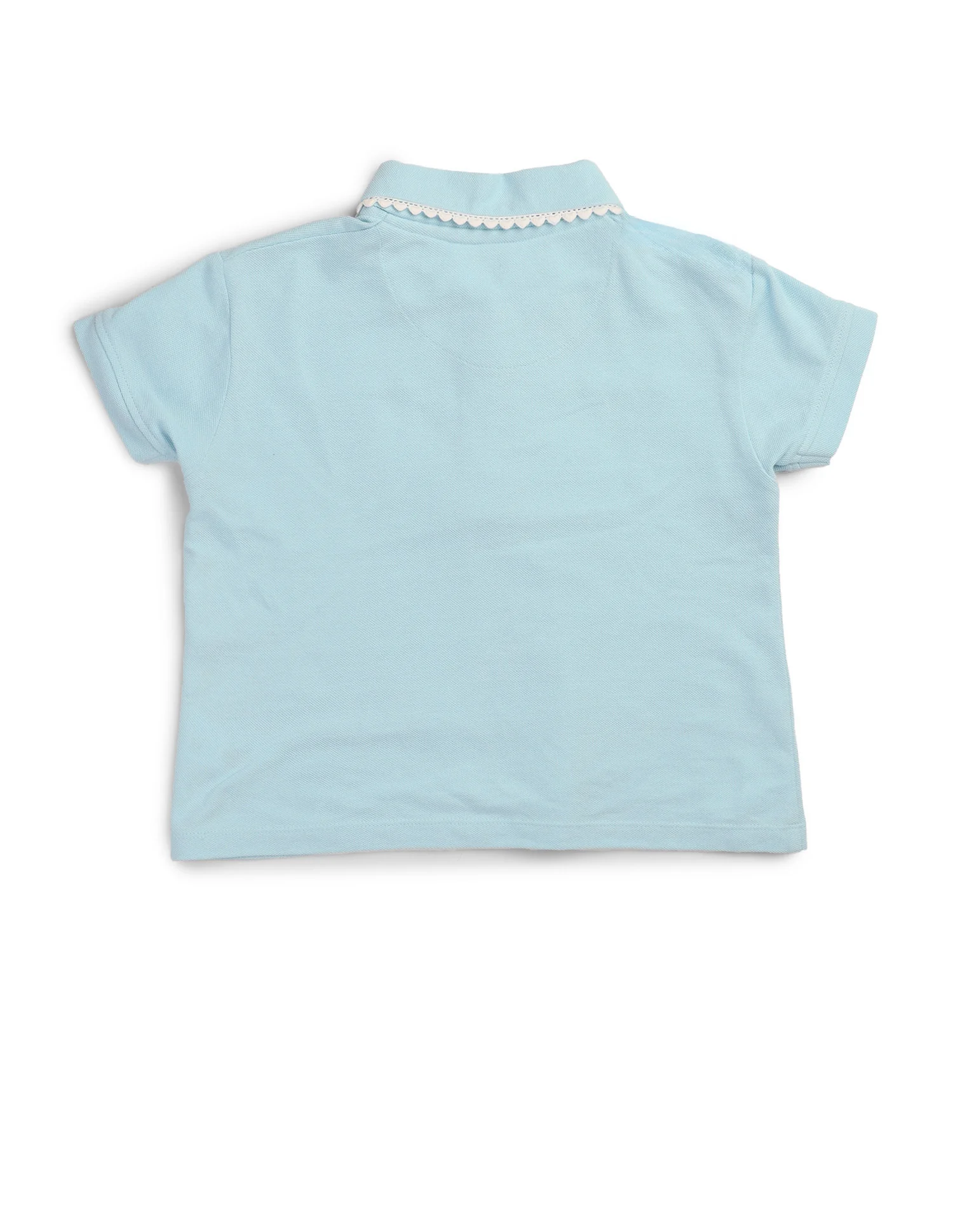 Girls Solid Lace Trim Top - Image 9