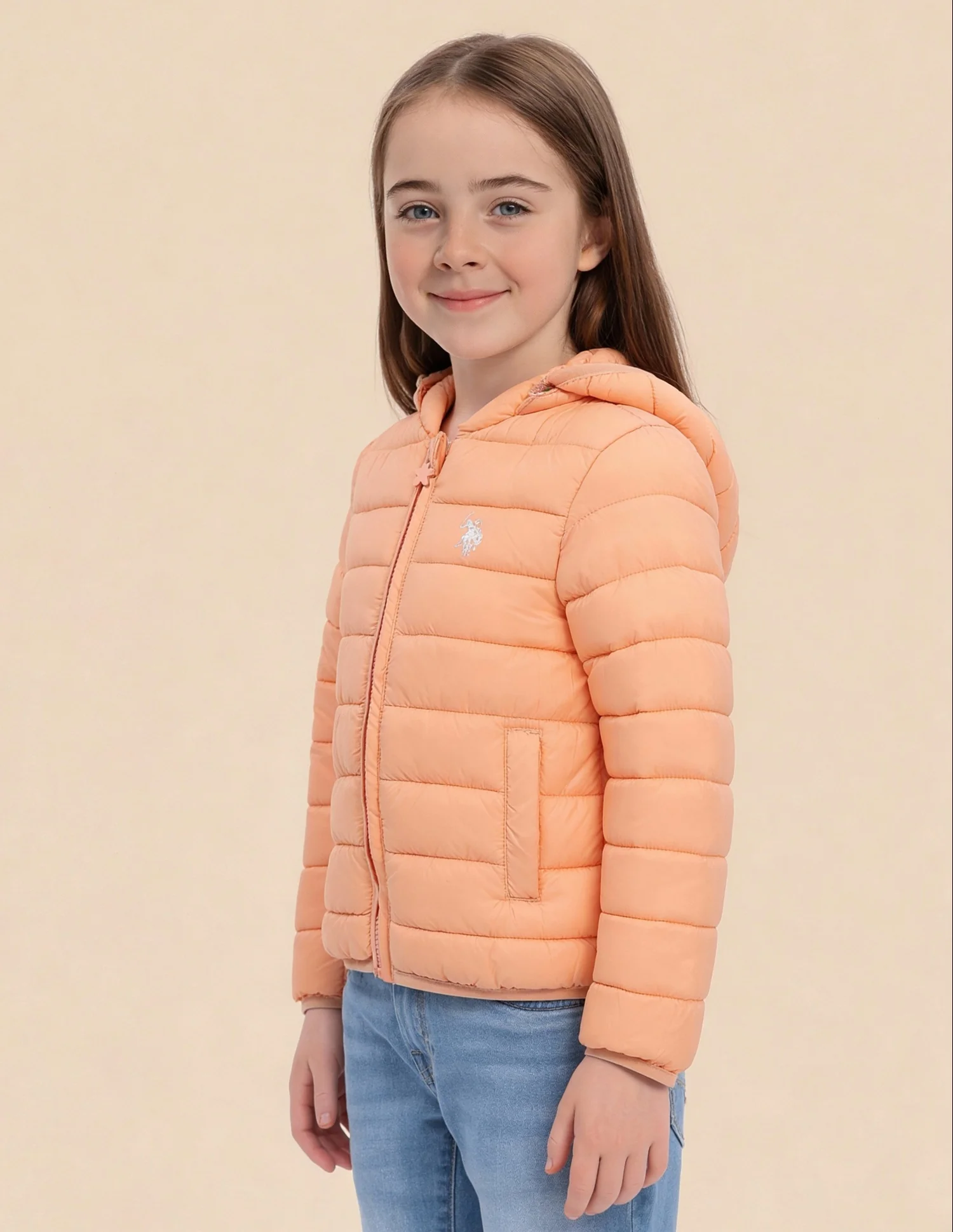 Girls Solid Packabale Jacket - Image 4