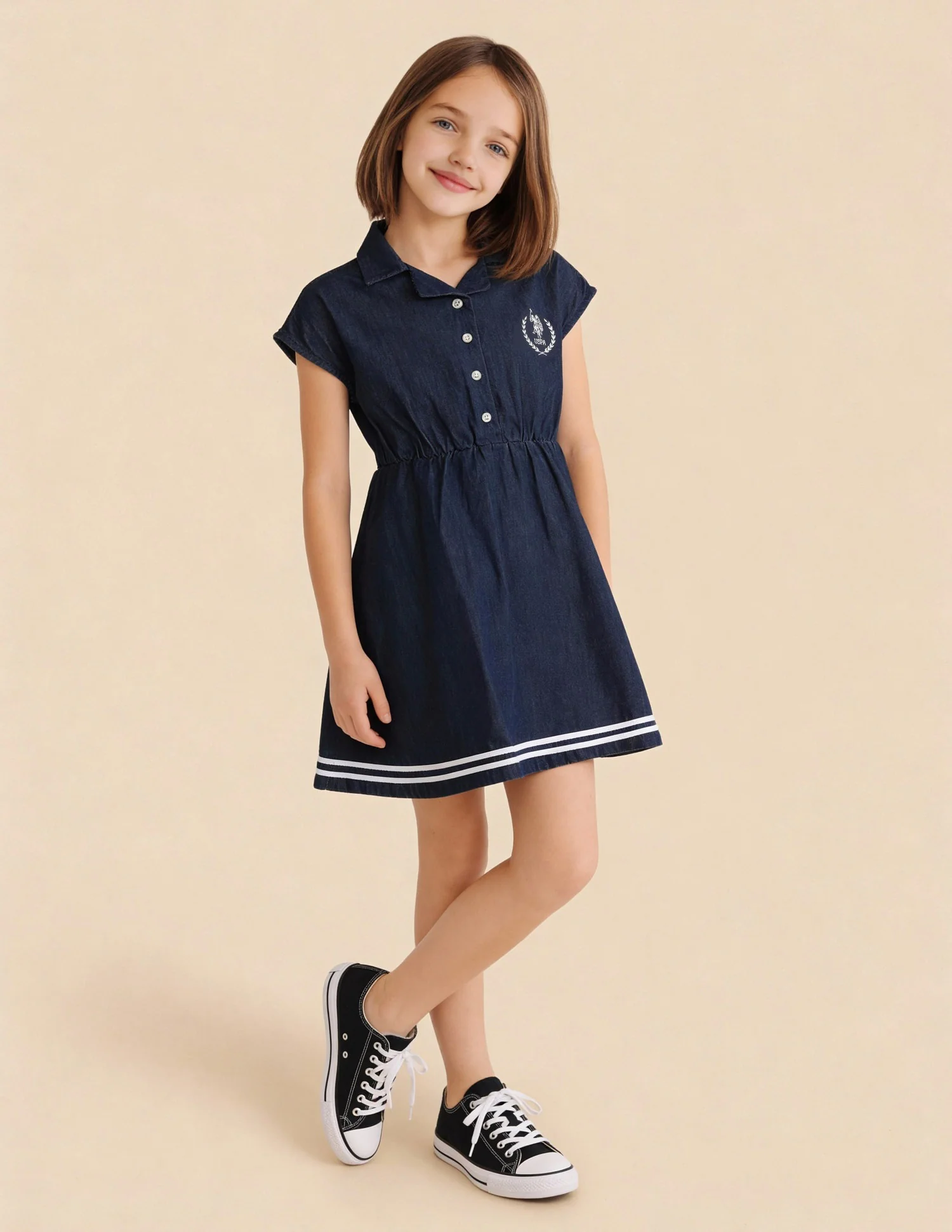 Girls Solid Regular Fit Dress