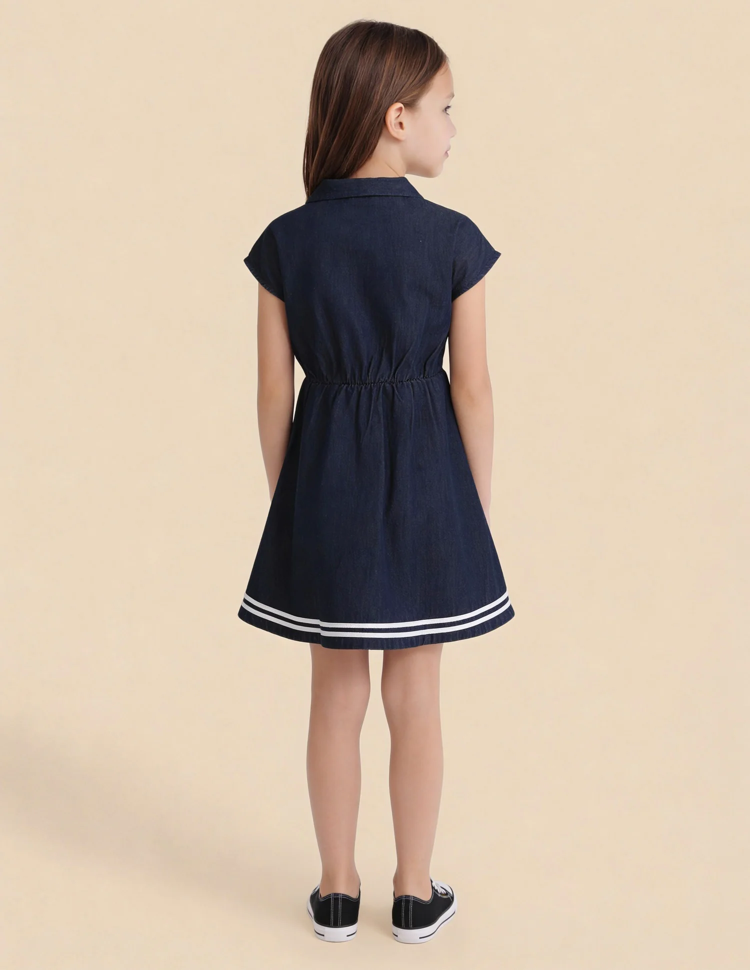 Girls Solid Regular Fit Dress - Image 3
