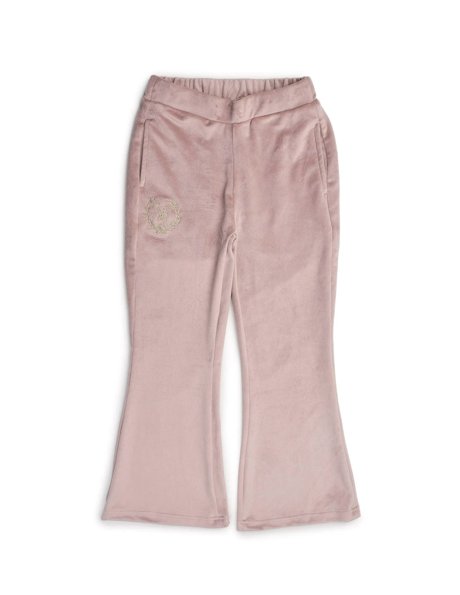 Girls Solid Regular Fit Flared Track Pants - Image 8
