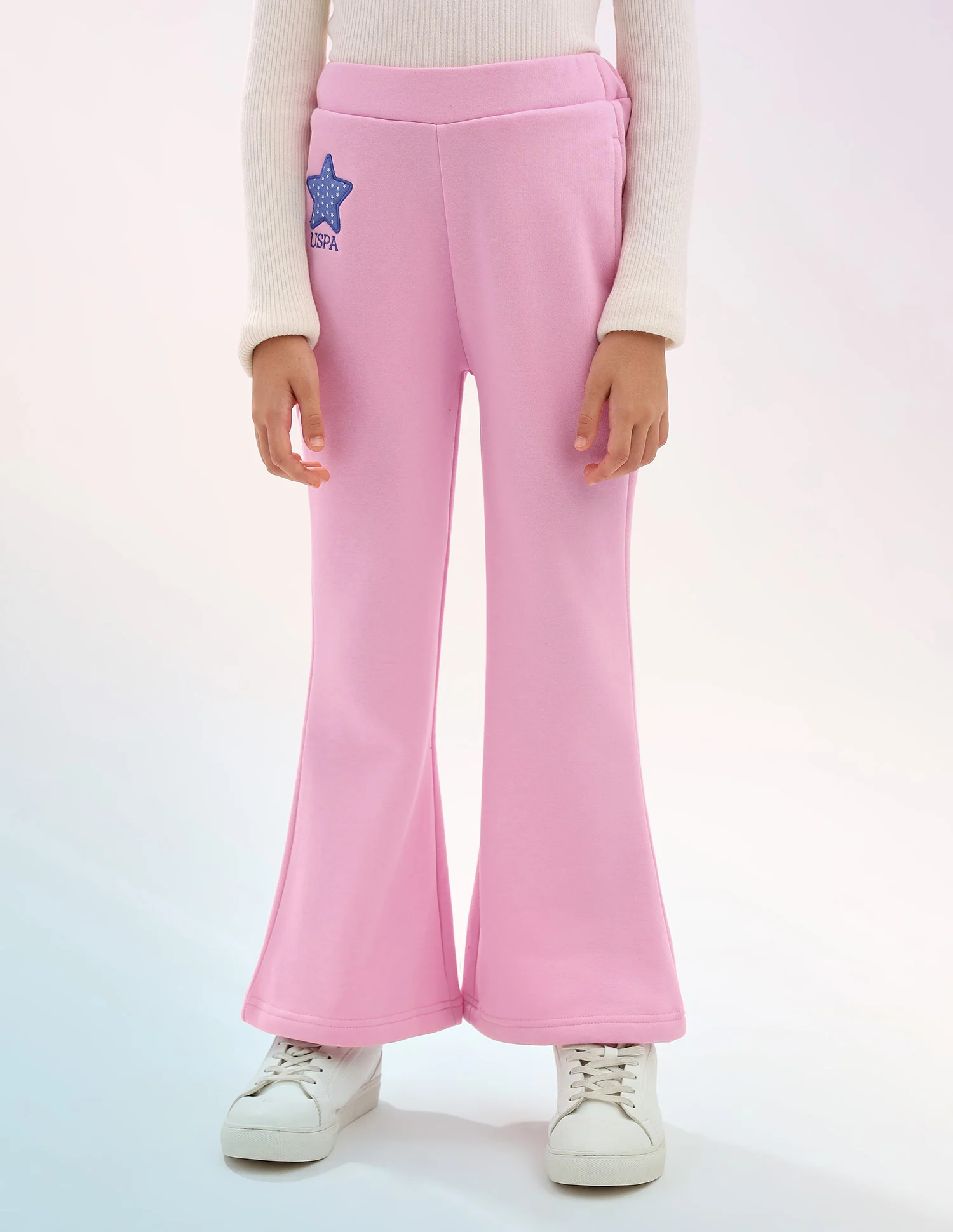 Girls Solid Regular Fit Flared Track Pants - Image 6
