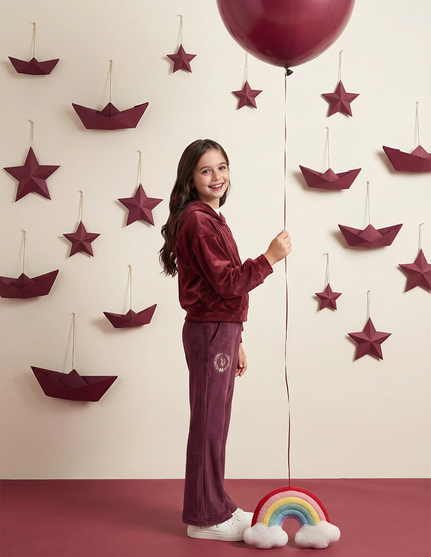 Girls Solid Regular Fit Flared Track Pants