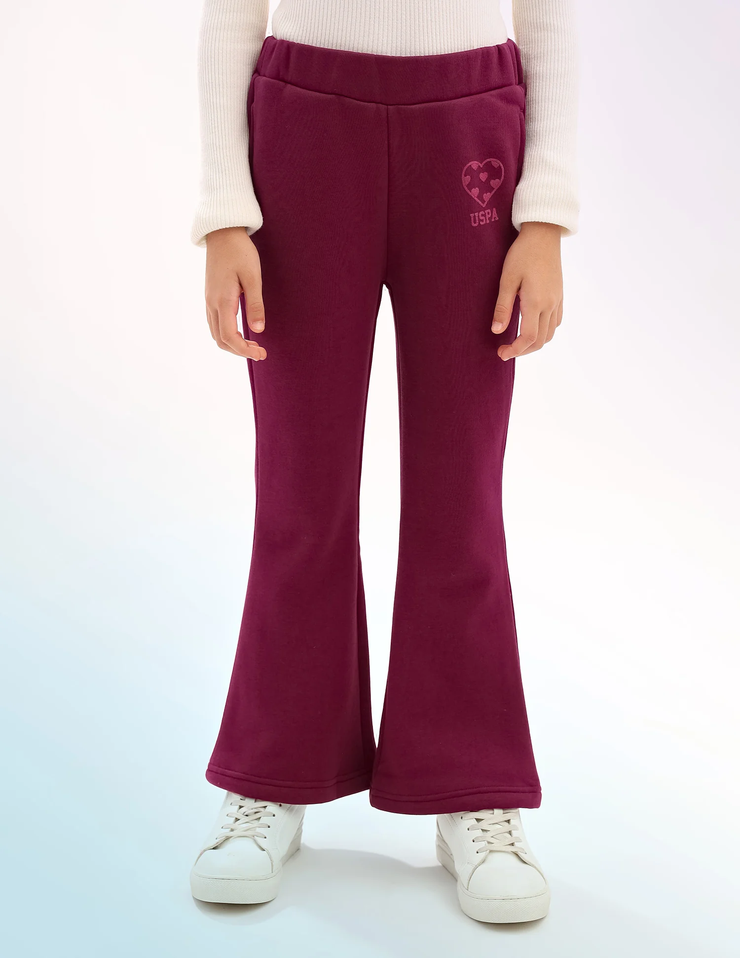 Girls Solid Regular Fit Flared Track Pants - Image 6
