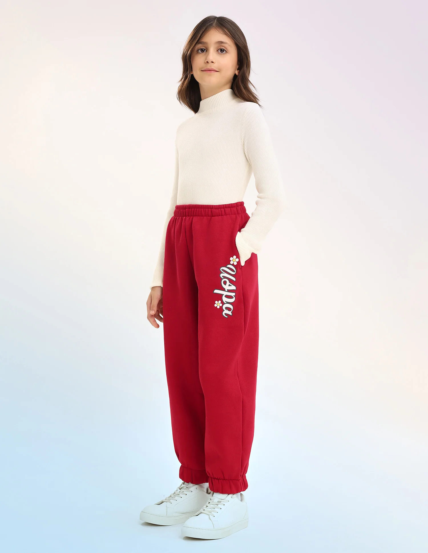 Girls Solid Regular Fit Joggers - Image 4