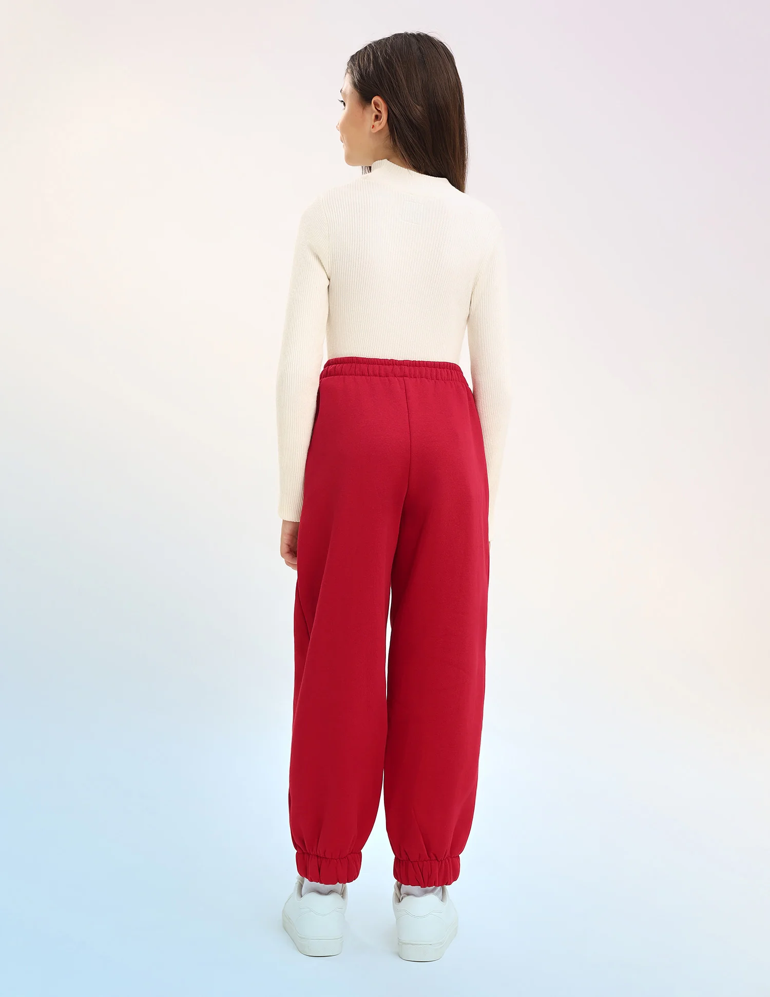 Girls Solid Regular Fit Joggers - Image 5
