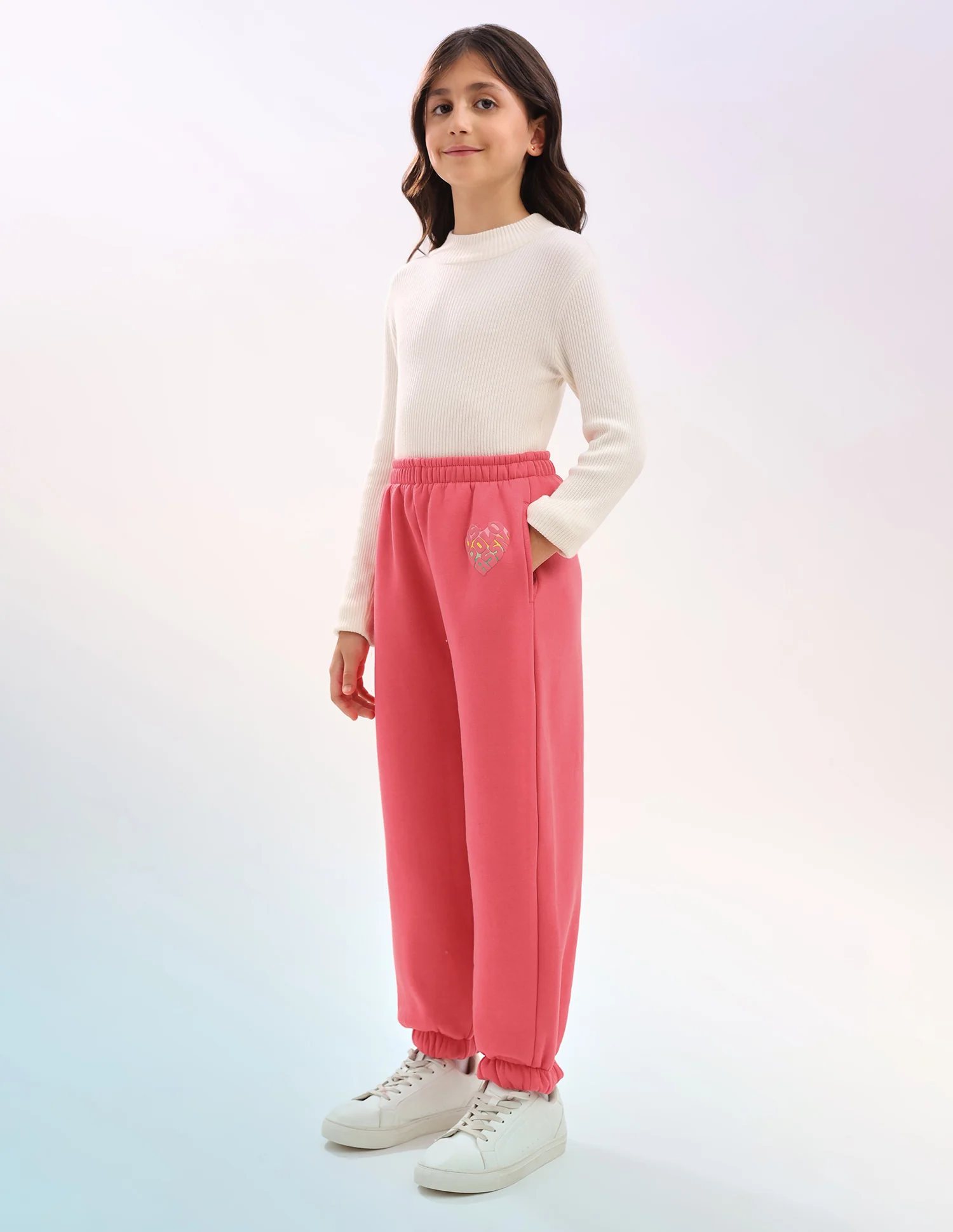 Girls Solid Regular Fit Joggers - Image 4
