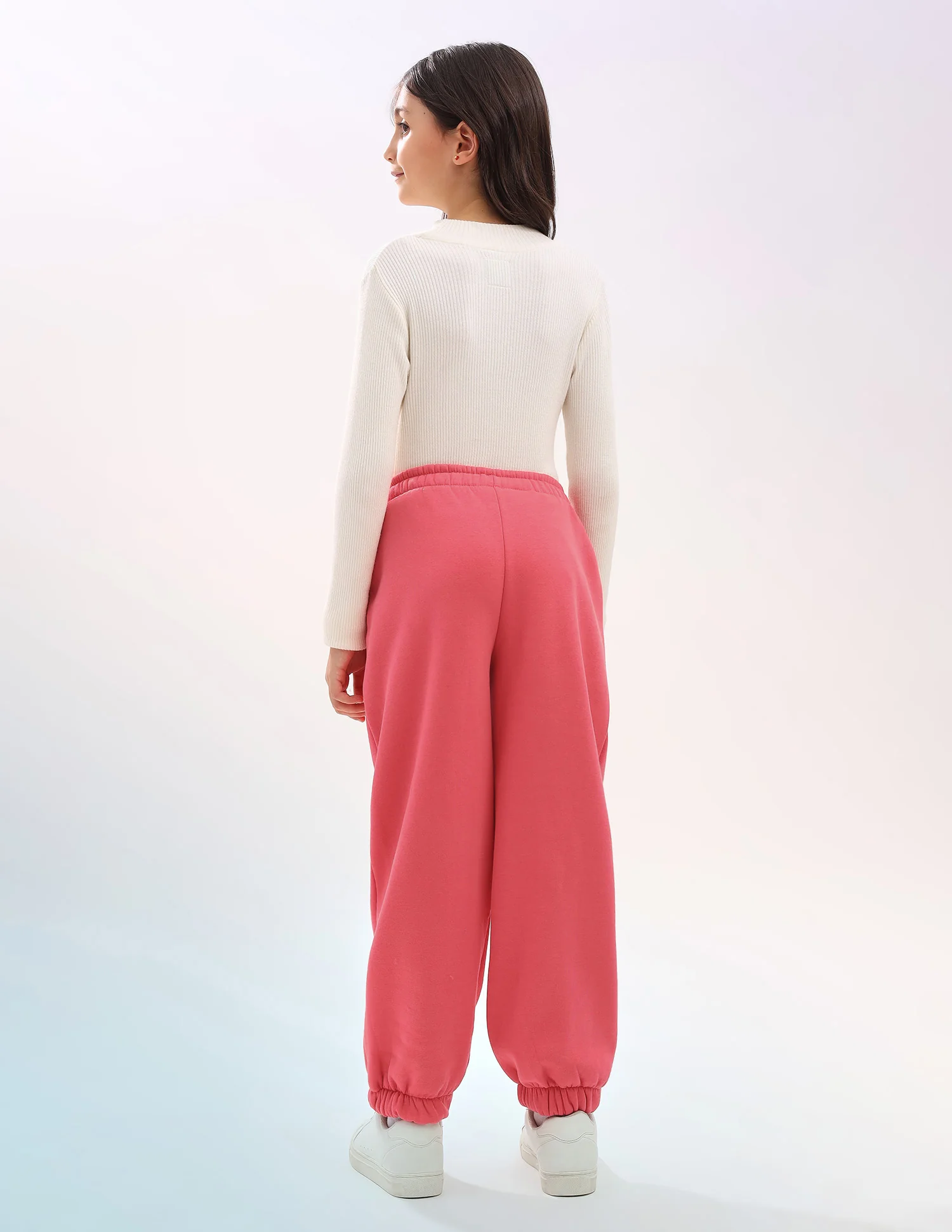 Girls Solid Regular Fit Joggers - Image 5