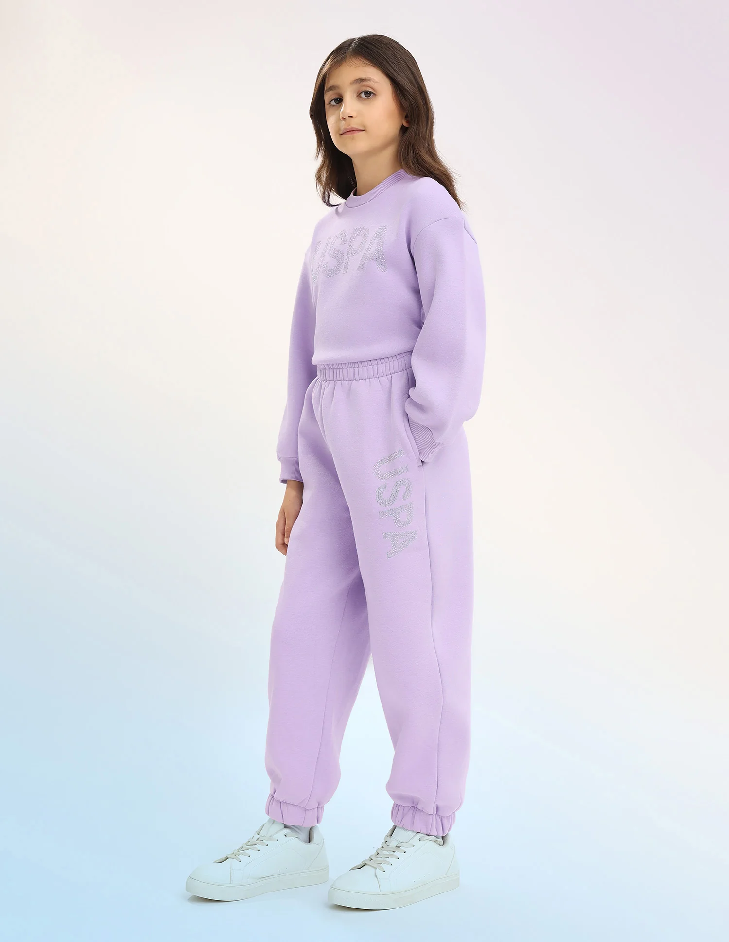 Girls Solid Regular Fit Joggers - Image 4