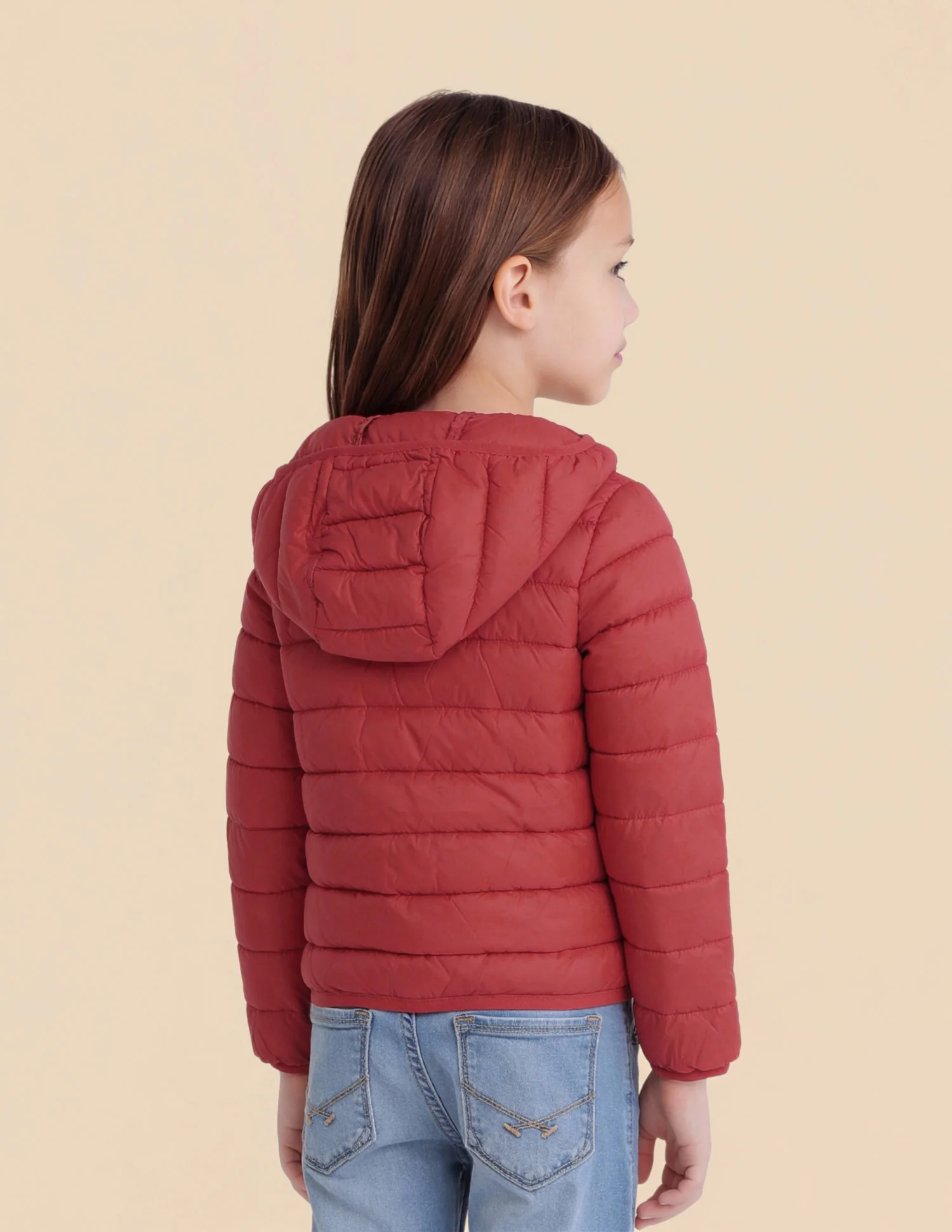 Girls Solid Regular Fit Packable Jacket - Image 5