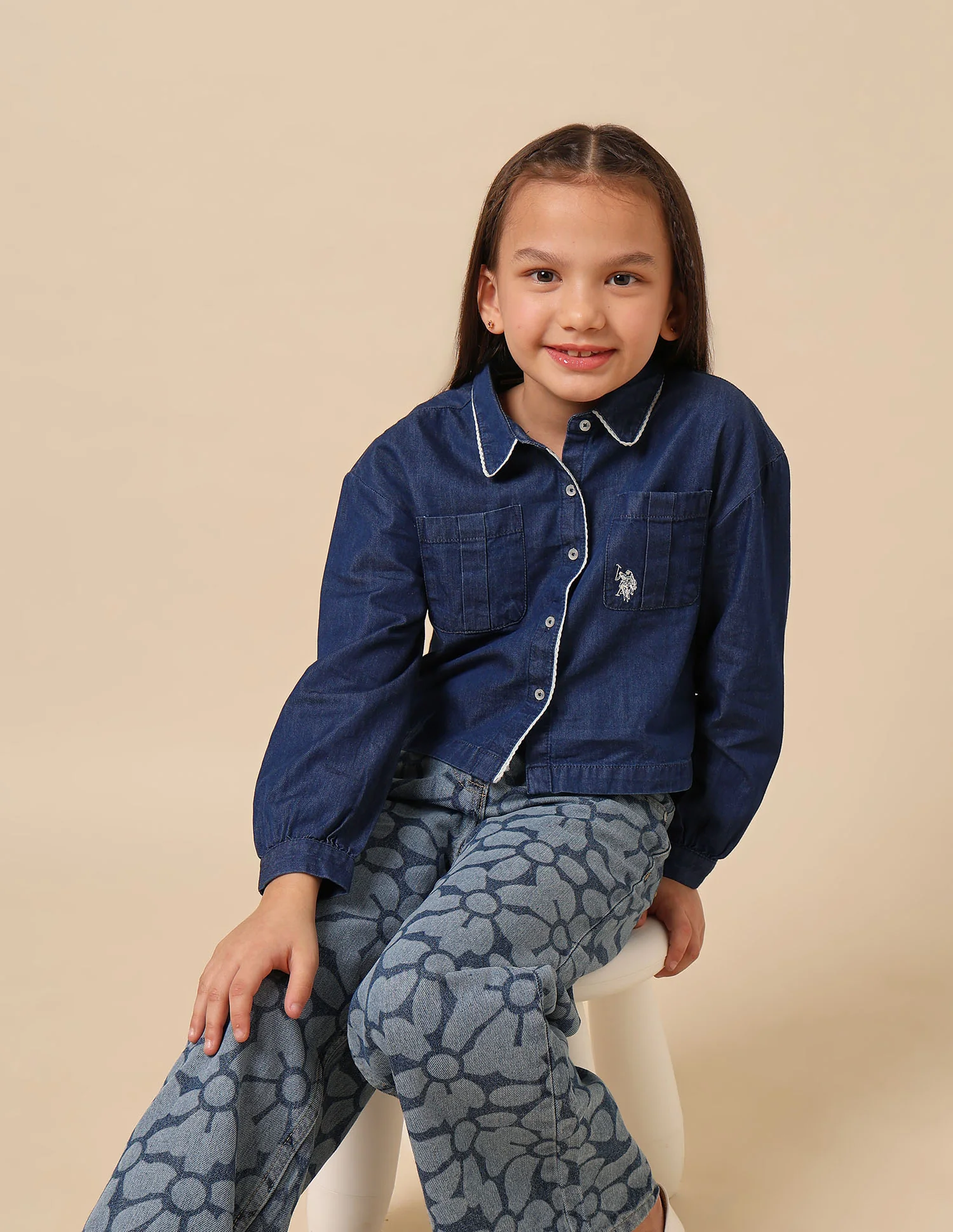 Girls Solid Regular Fit Top