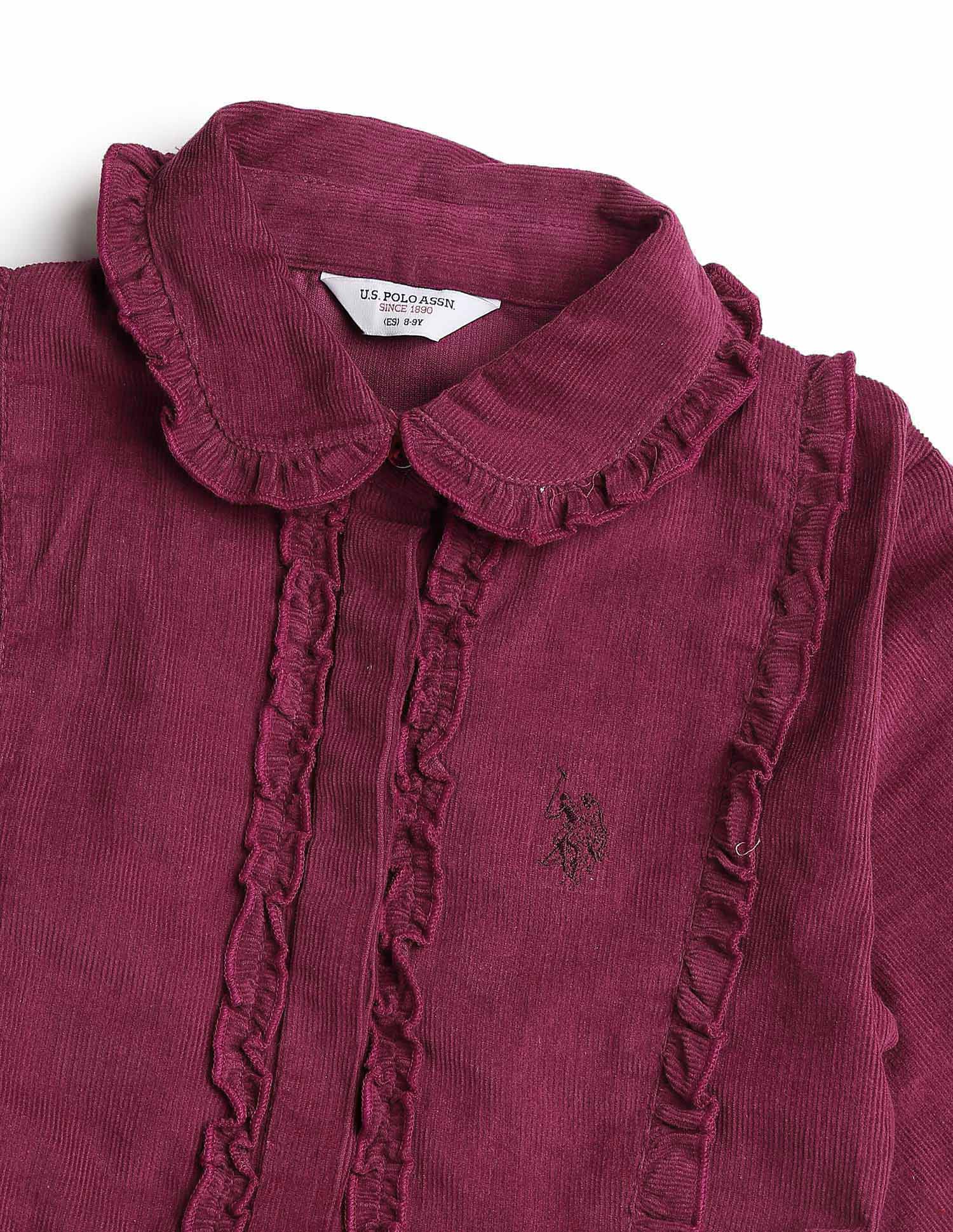 Girls Solid Shirt Dress - Image 10