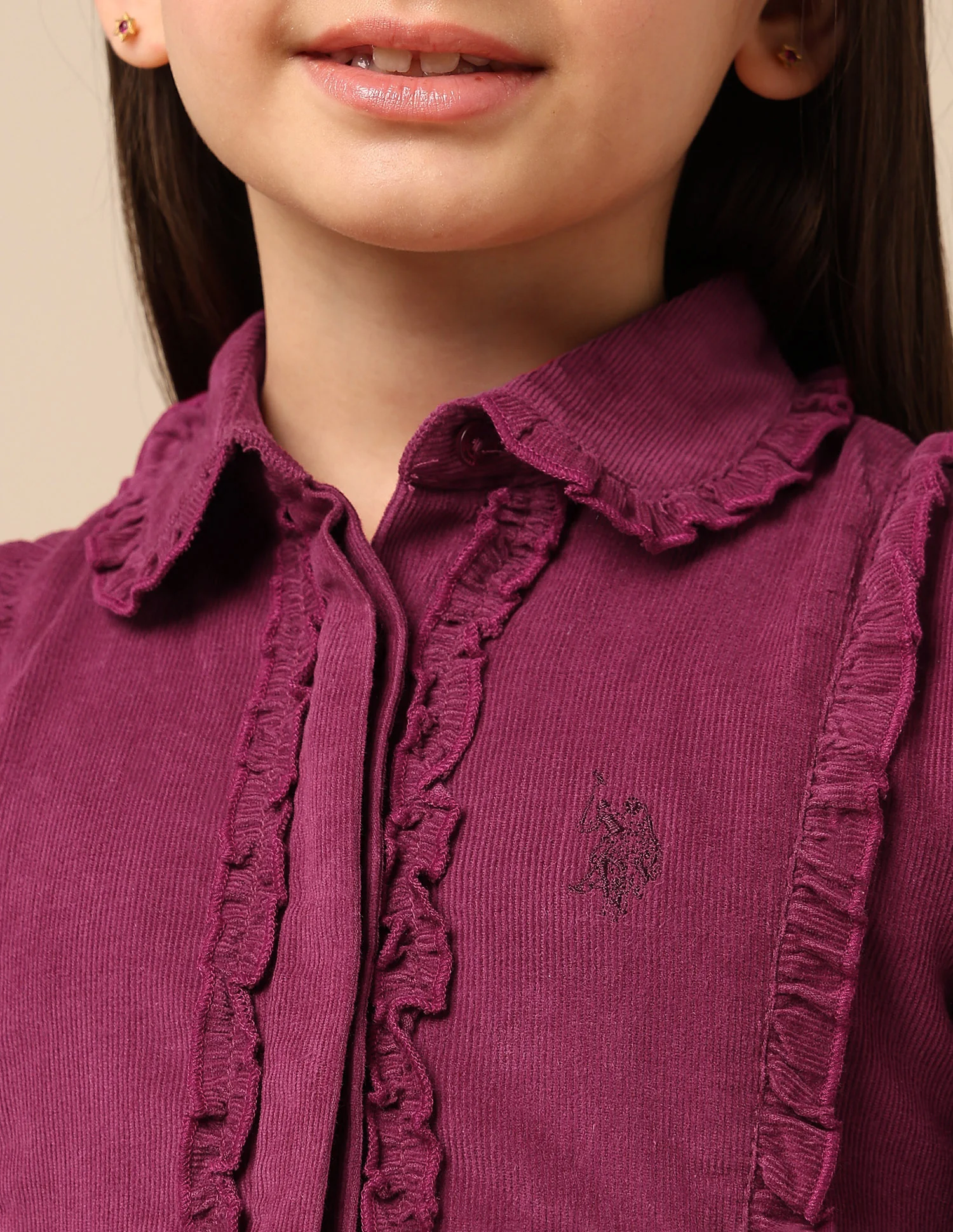 Girls Solid Shirt Dress - Image 7