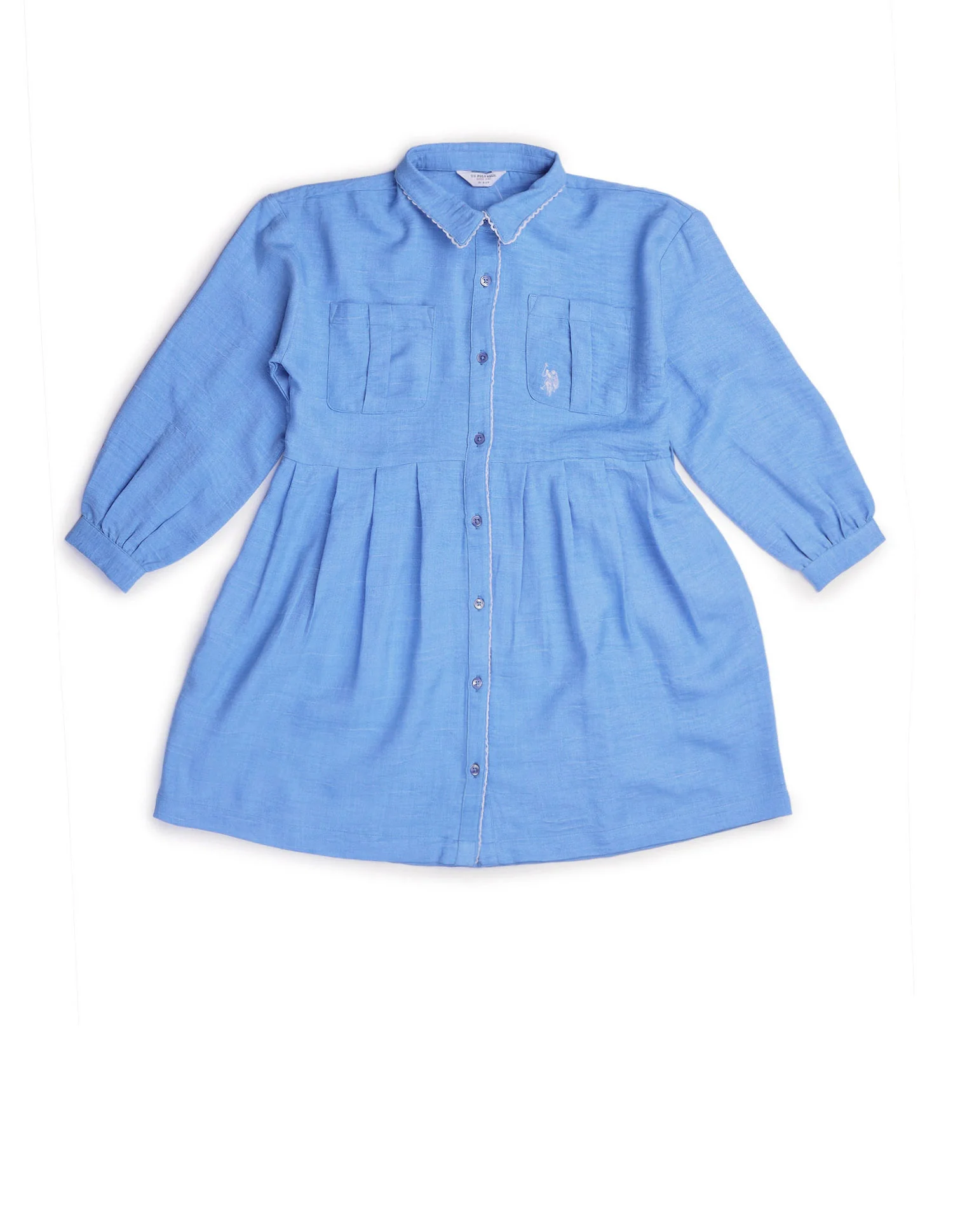 Girls Solid Shirt Dress - Image 8