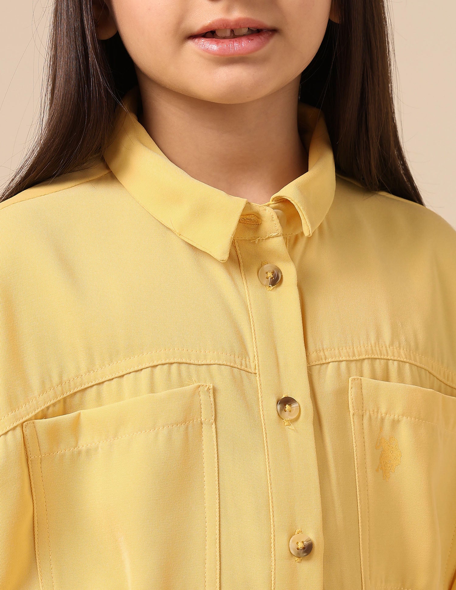 Girls Solid Shirt Dress - Image 7