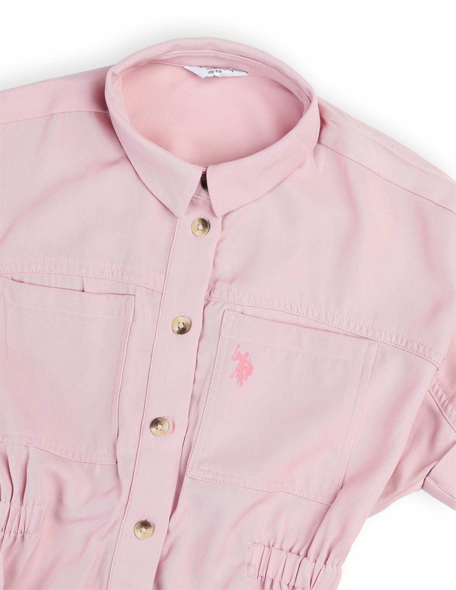 Girls Solid Shirt Dress - Image 10
