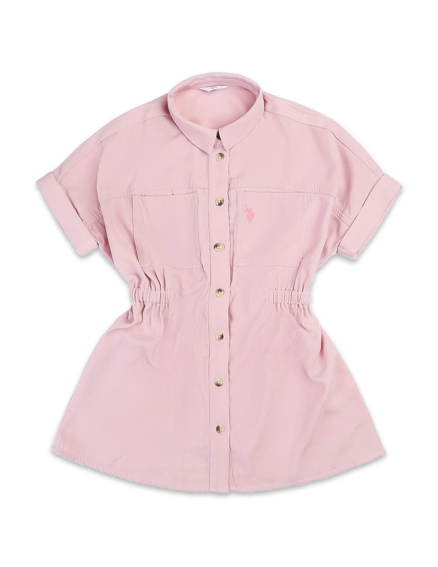 Girls Solid Shirt Dress - Image 8