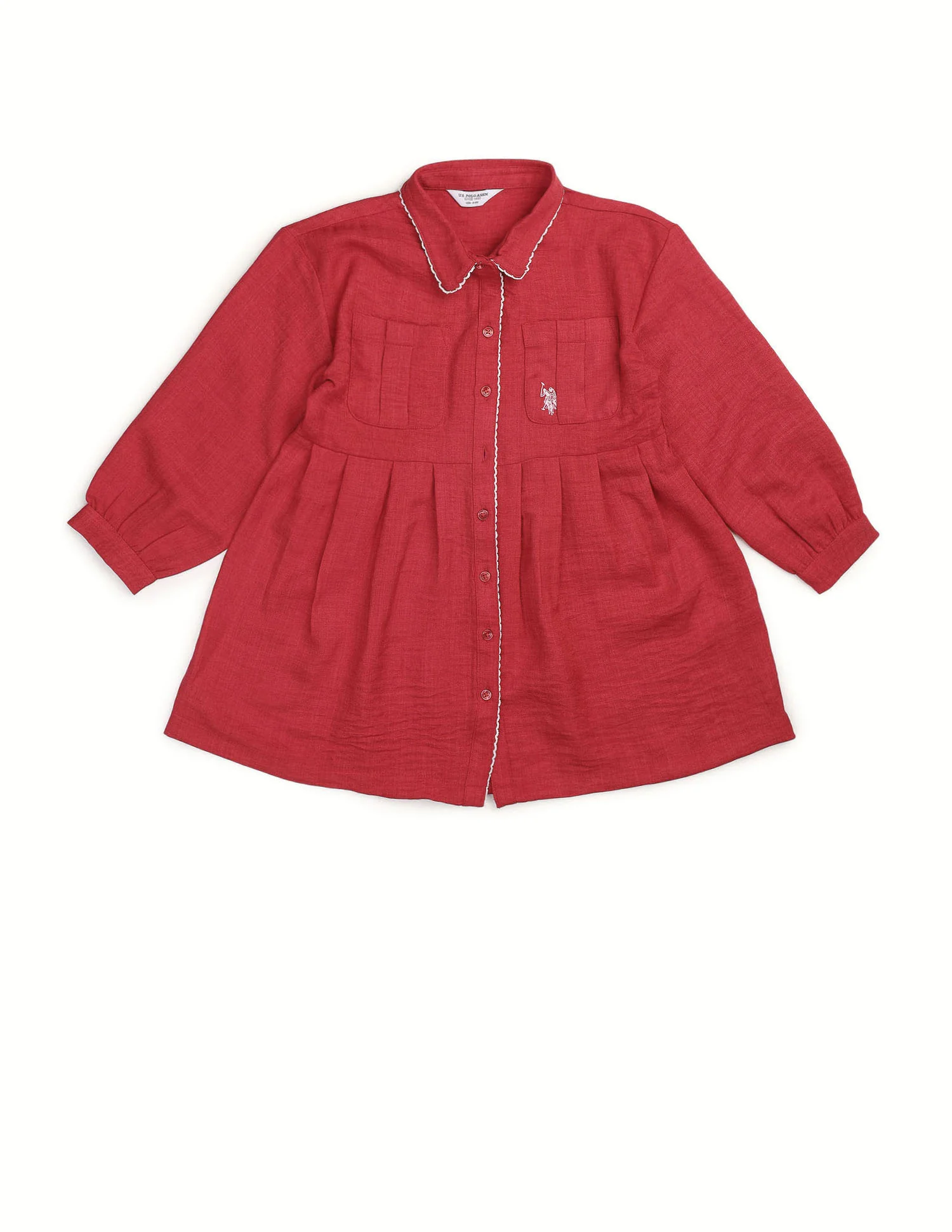 Girls Solid Shirt Dress - Image 8