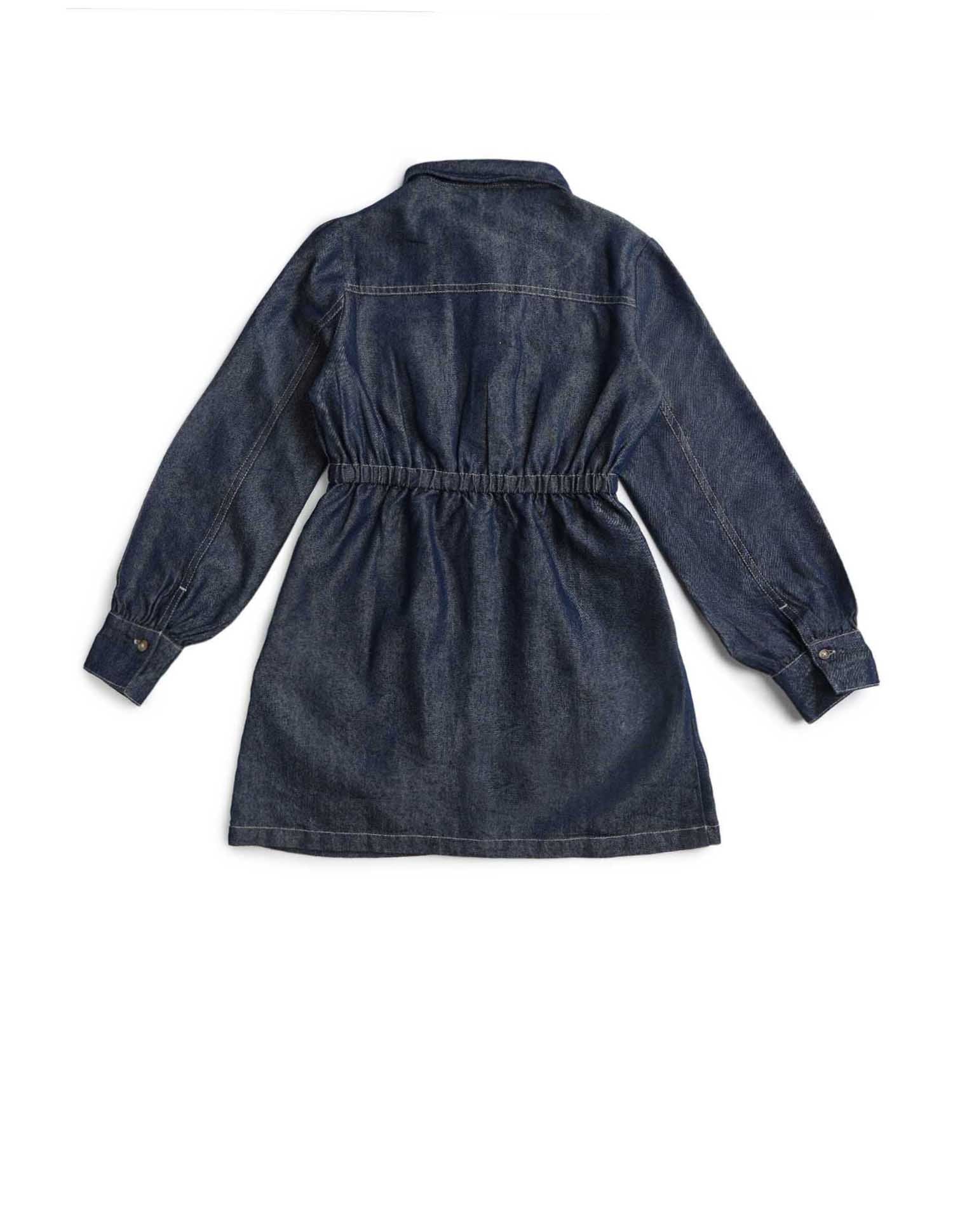 Girls Solid Shirt Dress - Image 9