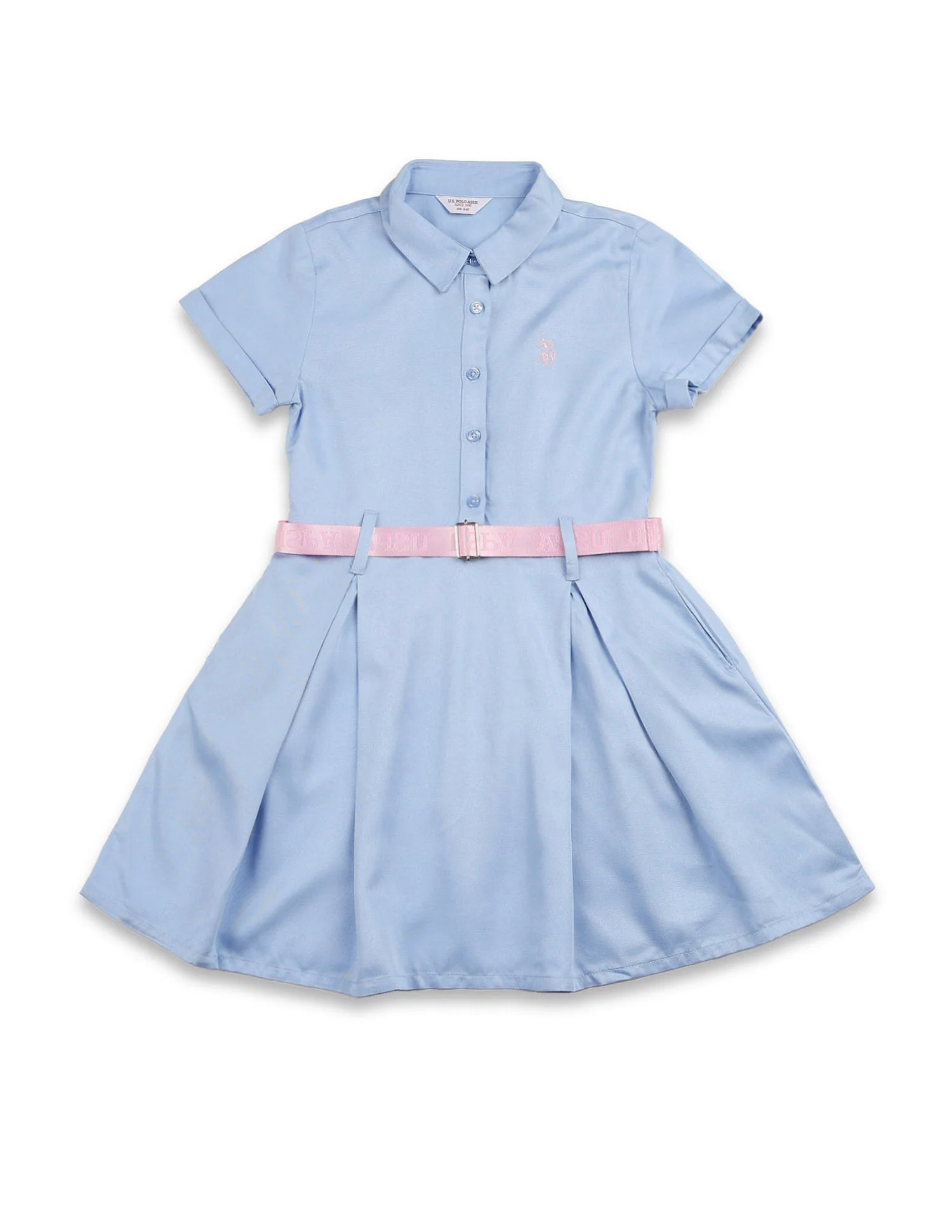 Girls Solid Shirt Dress - Image 6