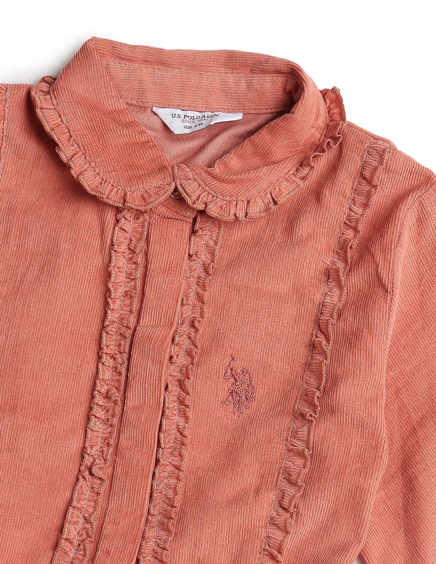 Girls Solid Shirt Dress - Image 10