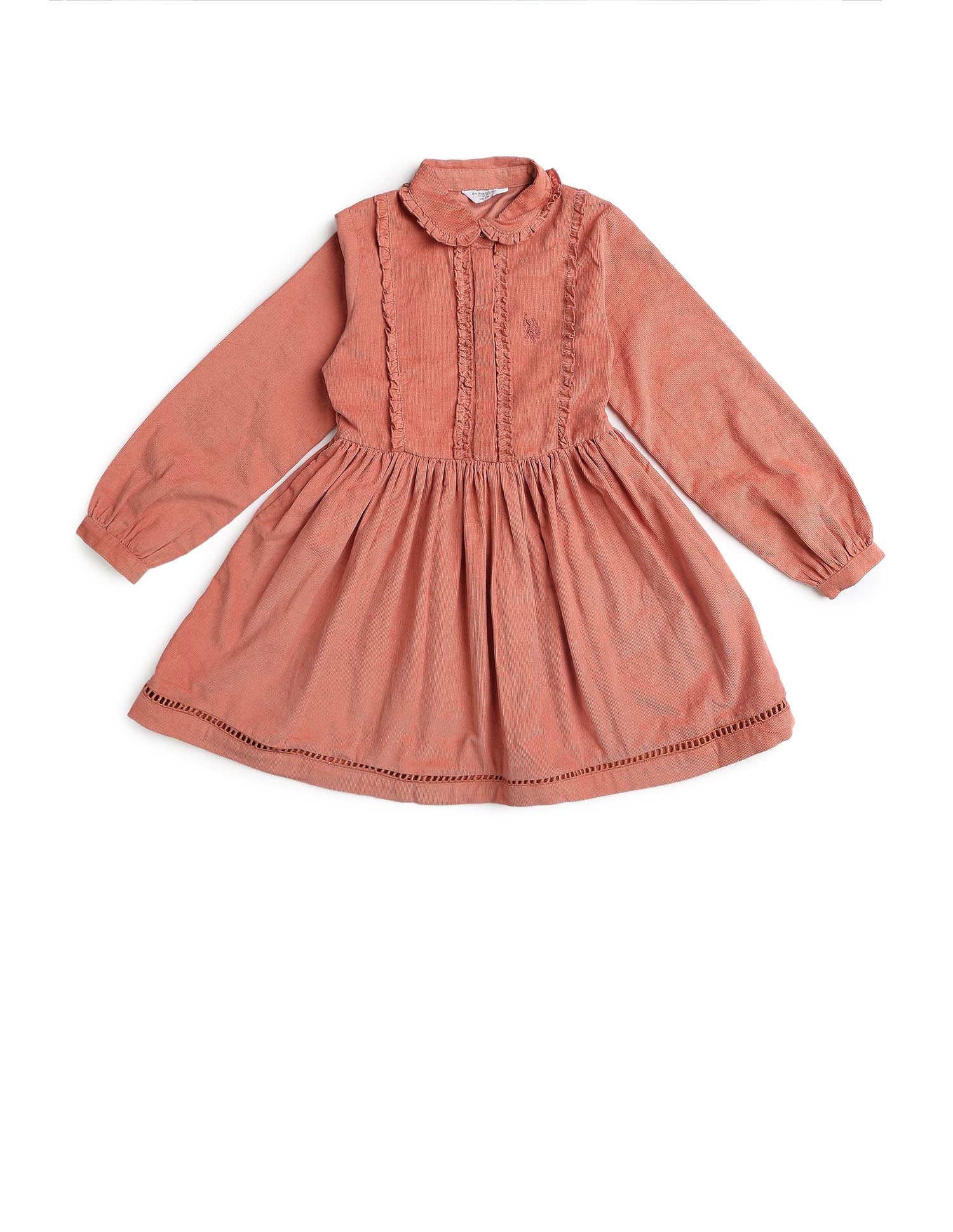 Girls Solid Shirt Dress - Image 8