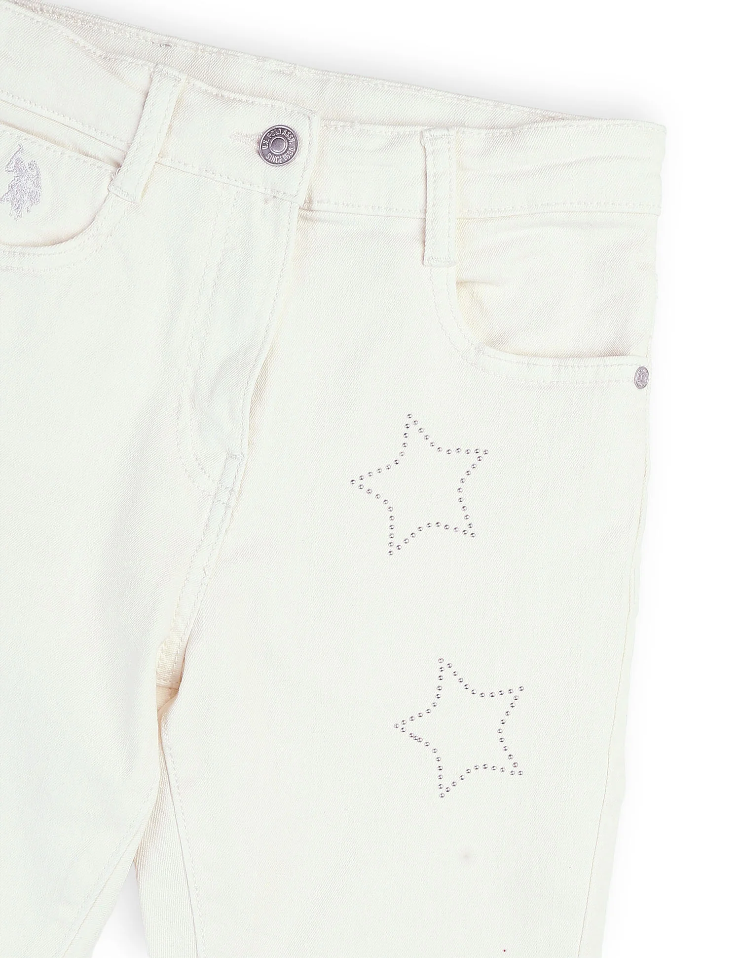 Girls Stars Rhinestone Embellished Jeans - Image 2